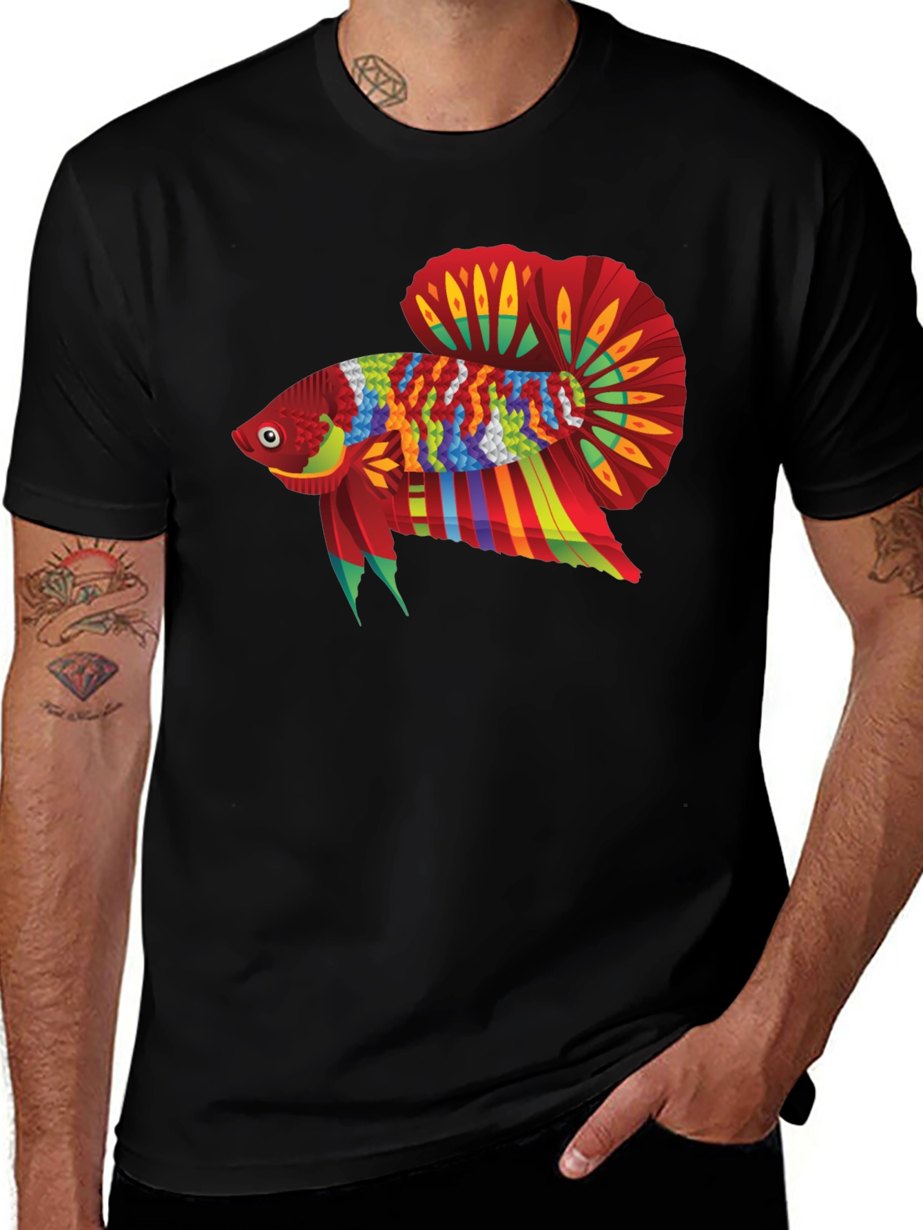 Variant 12 of Betta Fish Graphic Tee - Colorful Tropical Design