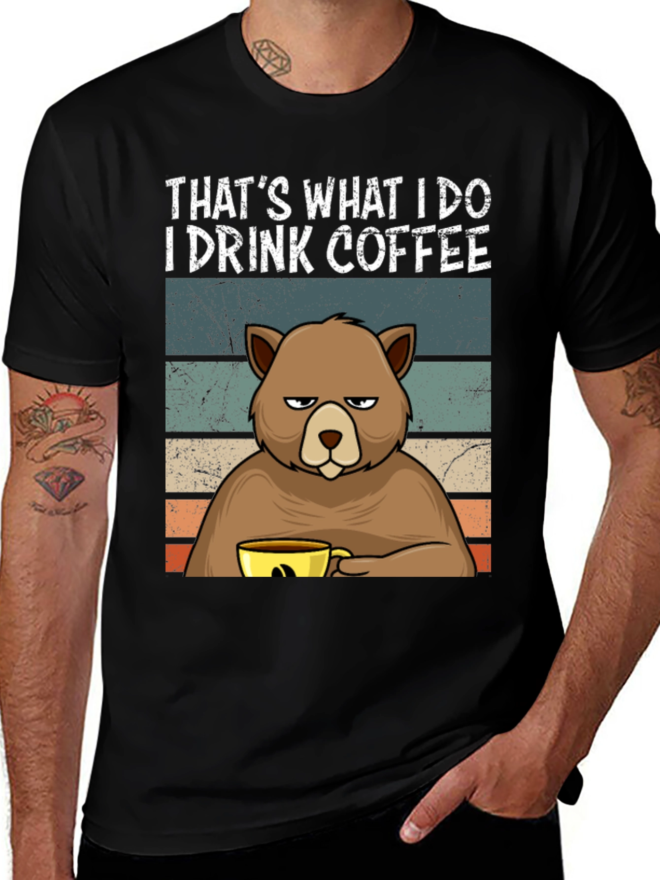Variant 11 of That's What I Do I Drink Coffee Bear T-Shirt