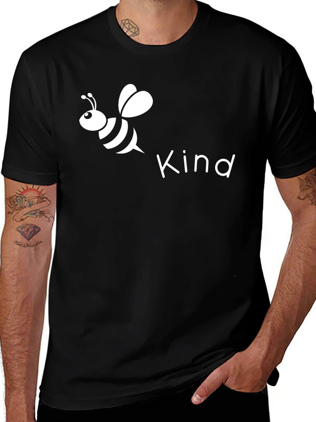 Variant 30 of Be Kind Bee T-Shirt - Unisex Black Tee