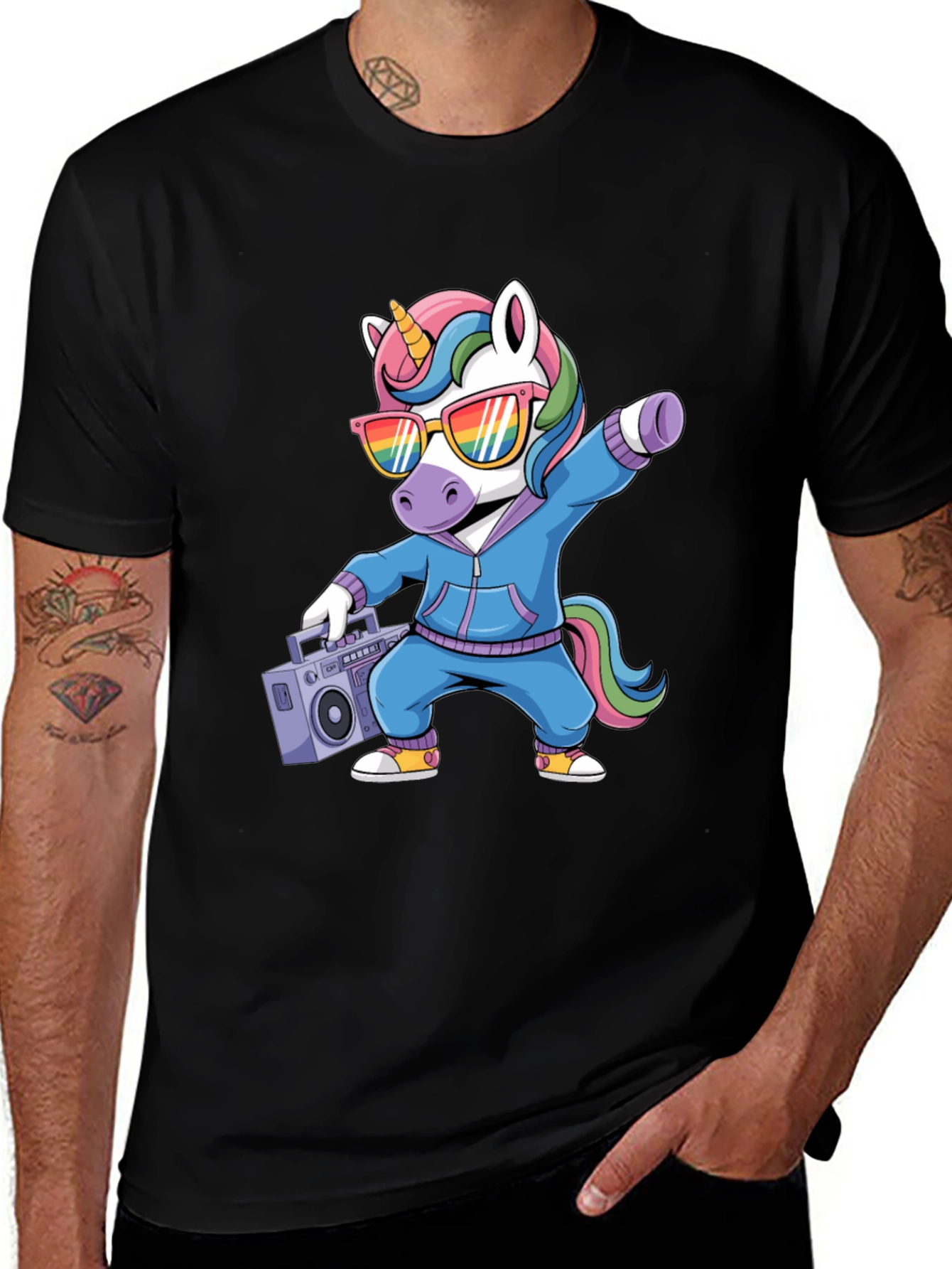 Variant 29 of Unicorn Boombox T-Shirt - Fun Graphic Tee