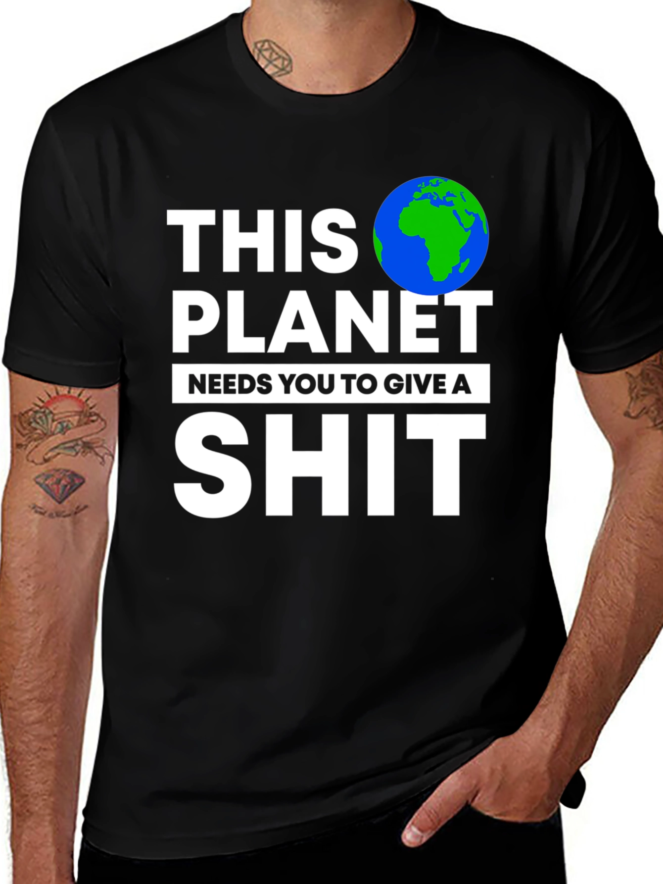 Variant 26 of Earth Needs You T-Shirt - Planet Environmental Tee