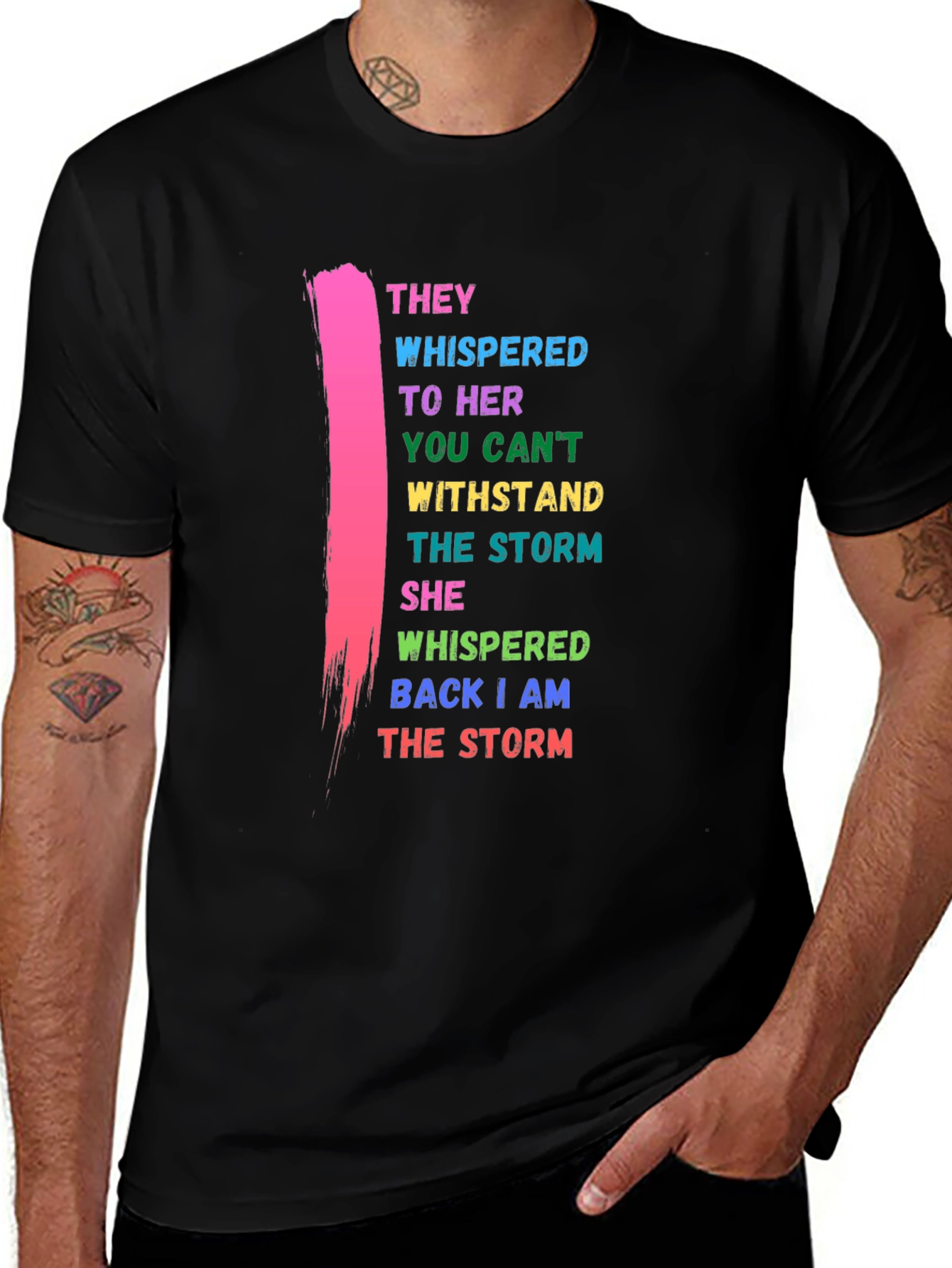 Variant 17 of Empowerment Tee: "I Am The Storm" Graphic Print