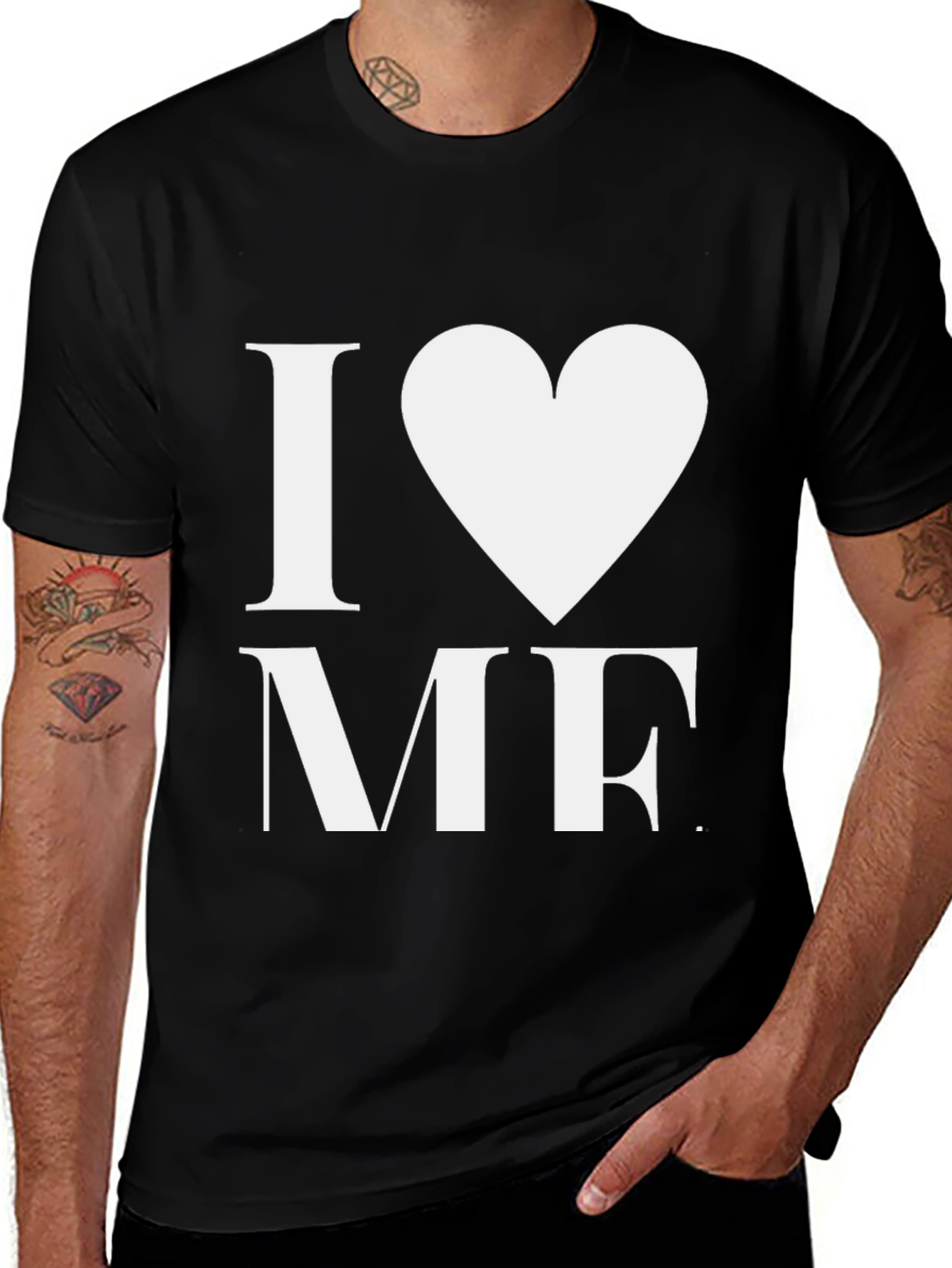 Variant 29 of I Heart ME Graphic Tee - Stylish Black Cotton T-Shirt