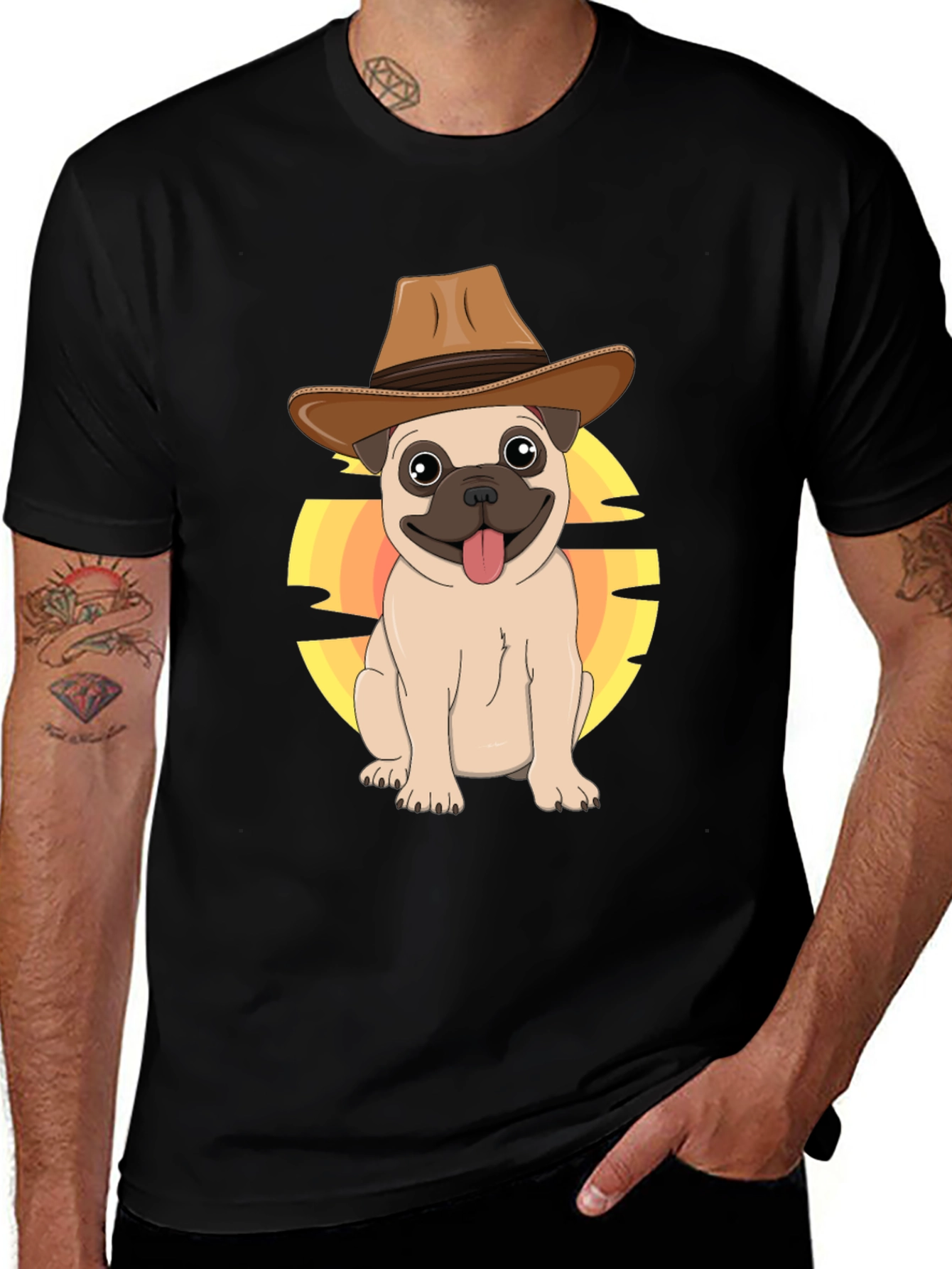 Variant 22 of Cowboy Pug Graphic T-Shirt