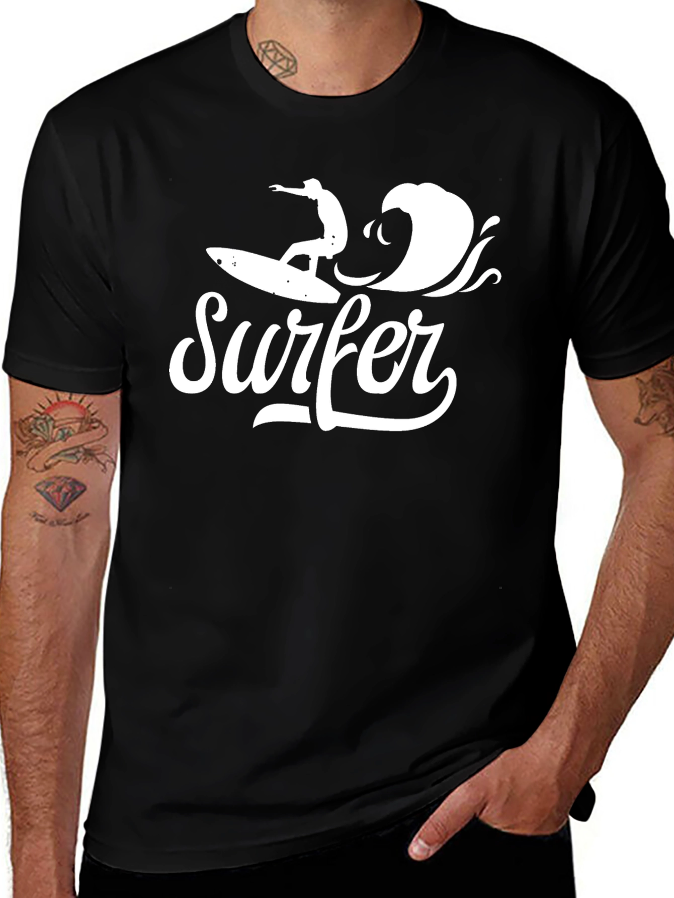 Variant 15 of Surfer Graphic Tee - Ride the Wave in Style!