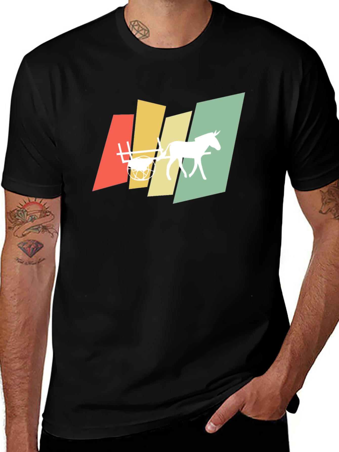 Variant 22 of Retro Horse and Cart Graphic T-Shirt