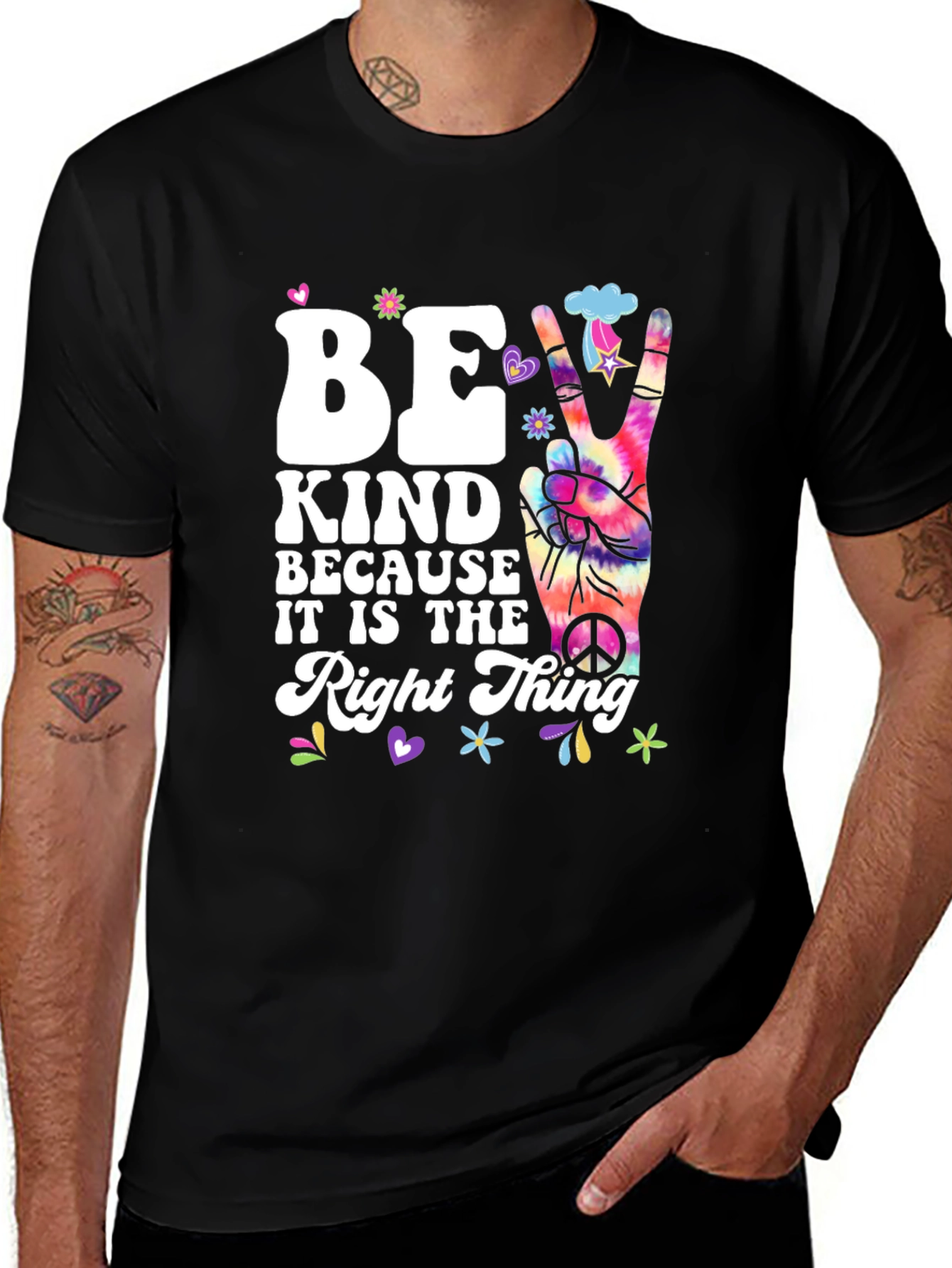 Variant 3 of Be Kind T-Shirt Peace Sign Tie Dye Tee