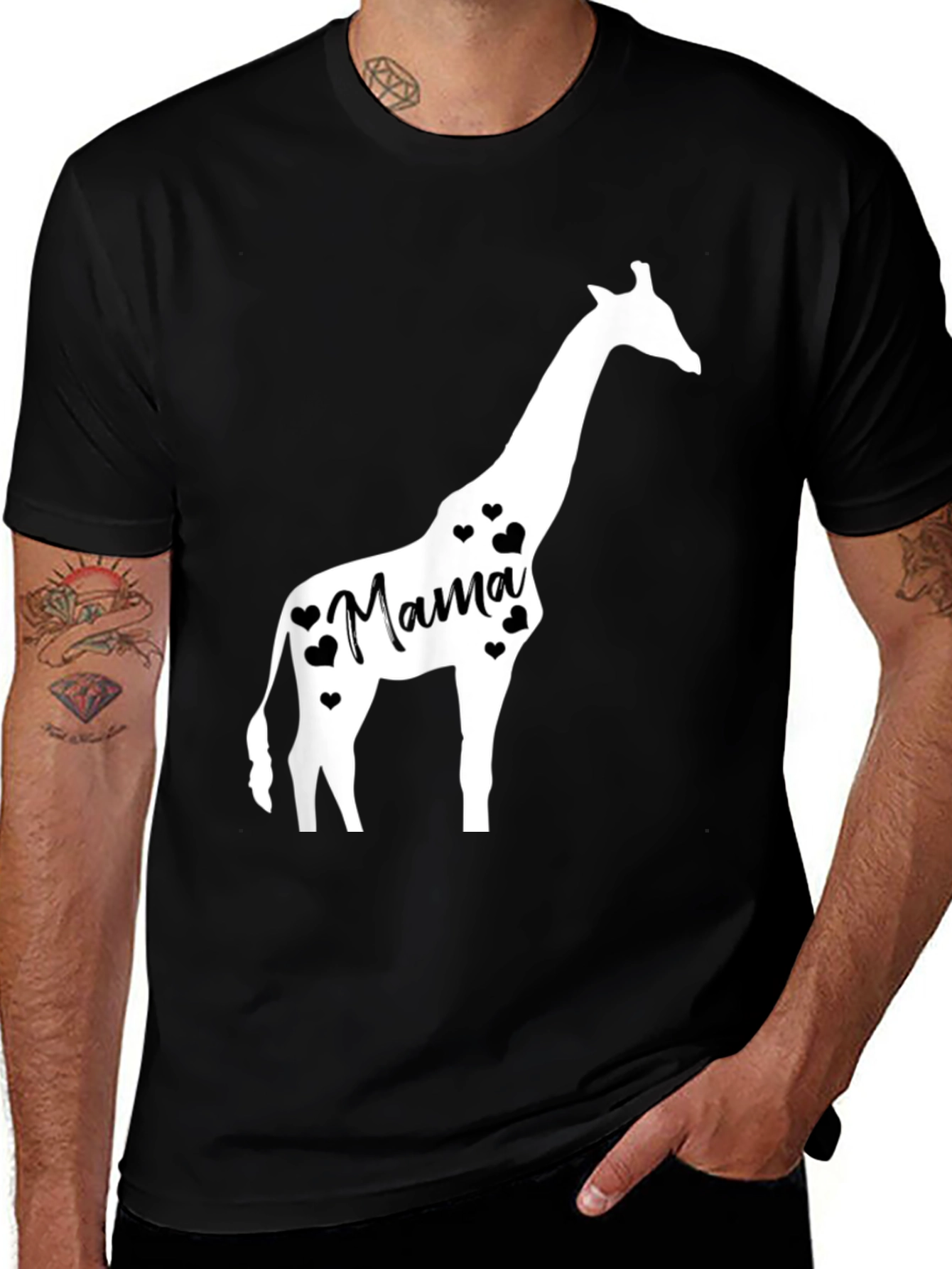 Variant 4 of Mama Giraffe T-Shirt - Women's Graphic Tee