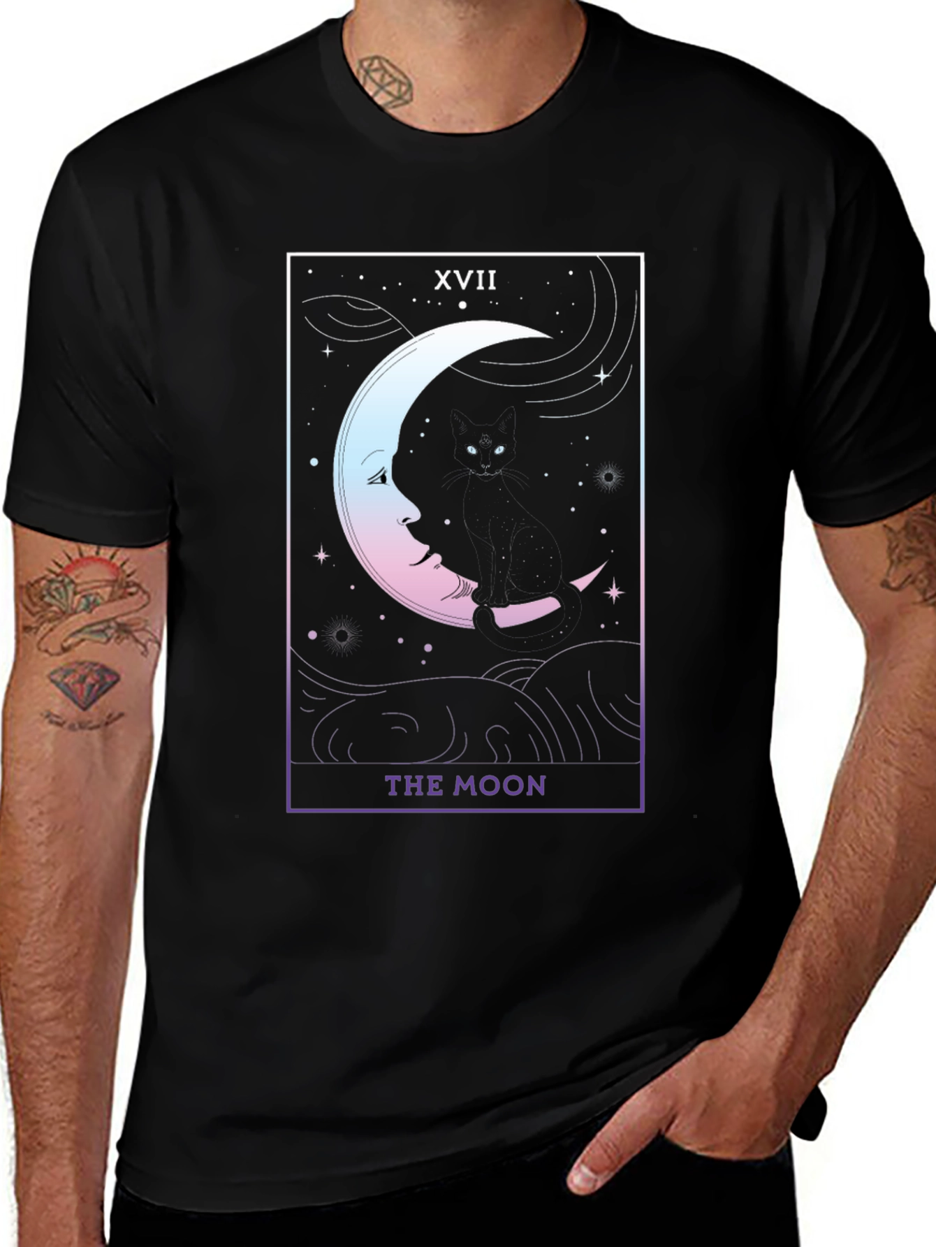 Variant 30 of The Moon Tarot Card T-Shirt - Mystical Design