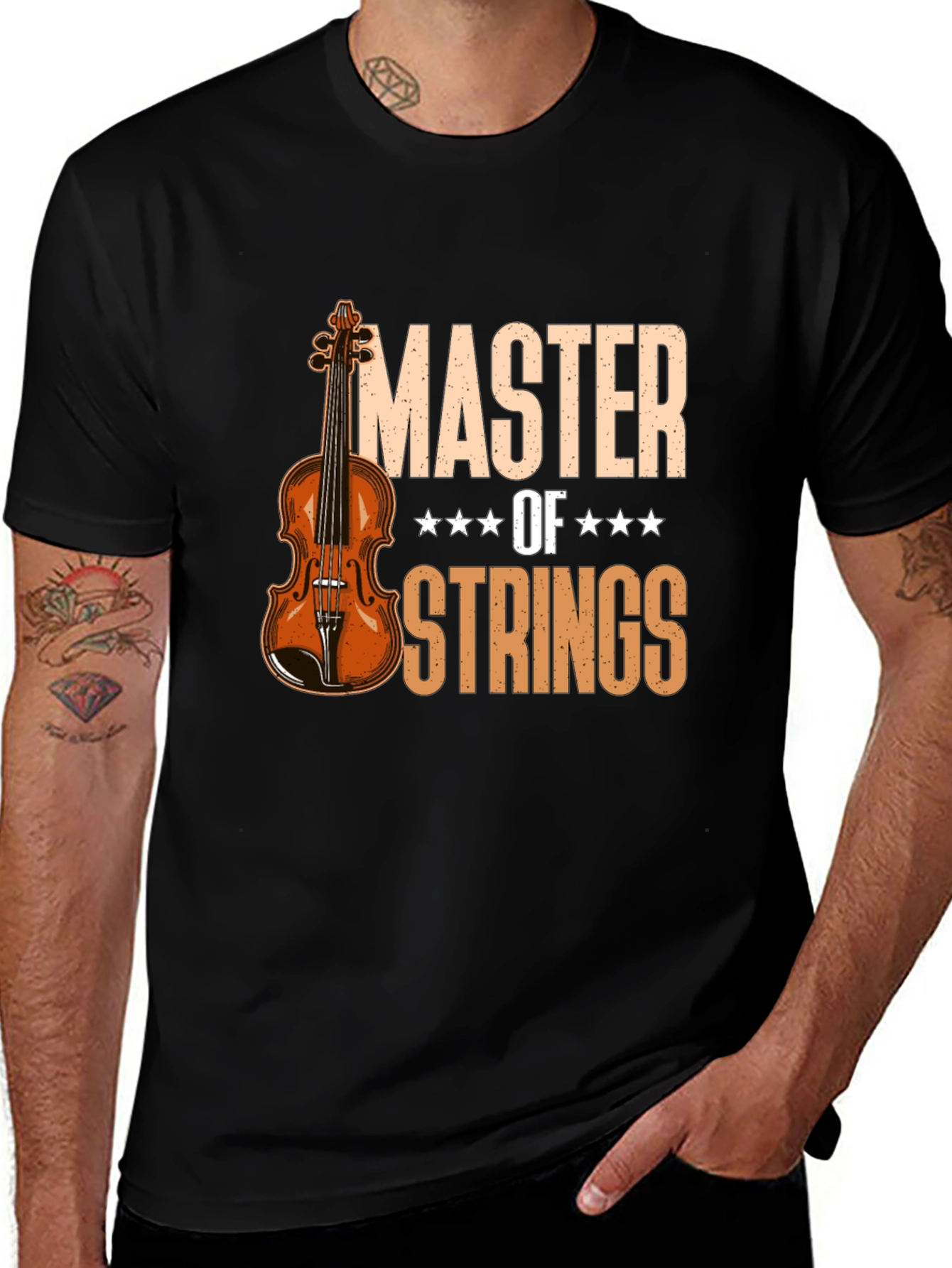 Variant 7 of Master of Strings Violin T-Shirt - Musician Tee