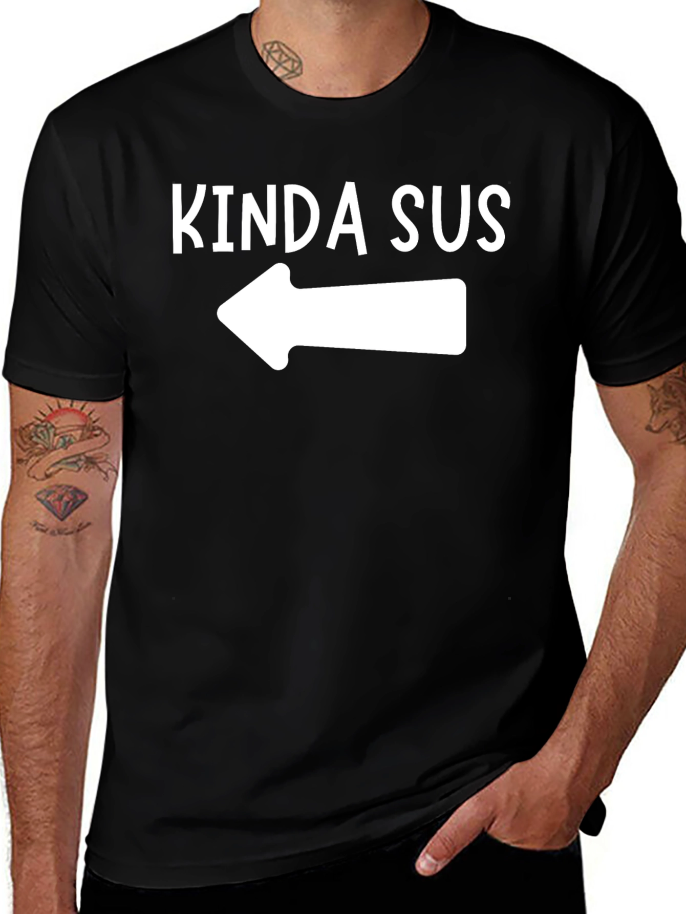 Variant 19 of Kinda Sus T-Shirt - Arrow Graphic Tee