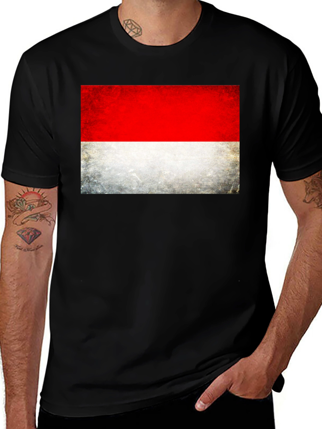 Indonesia Flag Grunge T-Shirt - National Pride Tee