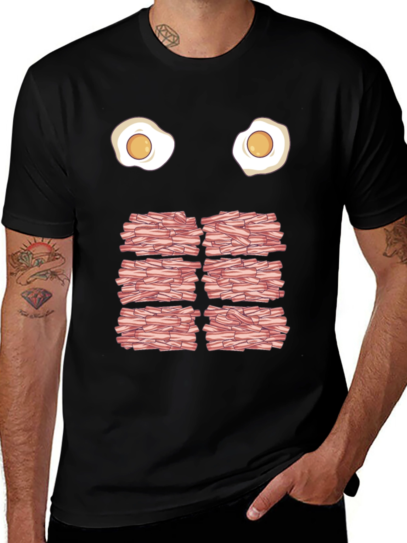 Variant 21 of Funny Eggs and Bacon Graphic T-Shirt