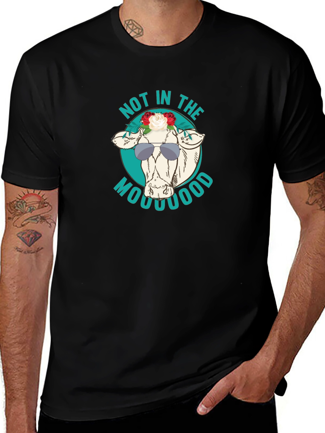 Variant 10 of Not in the Mooood Funny Cow Graphic T-Shirt