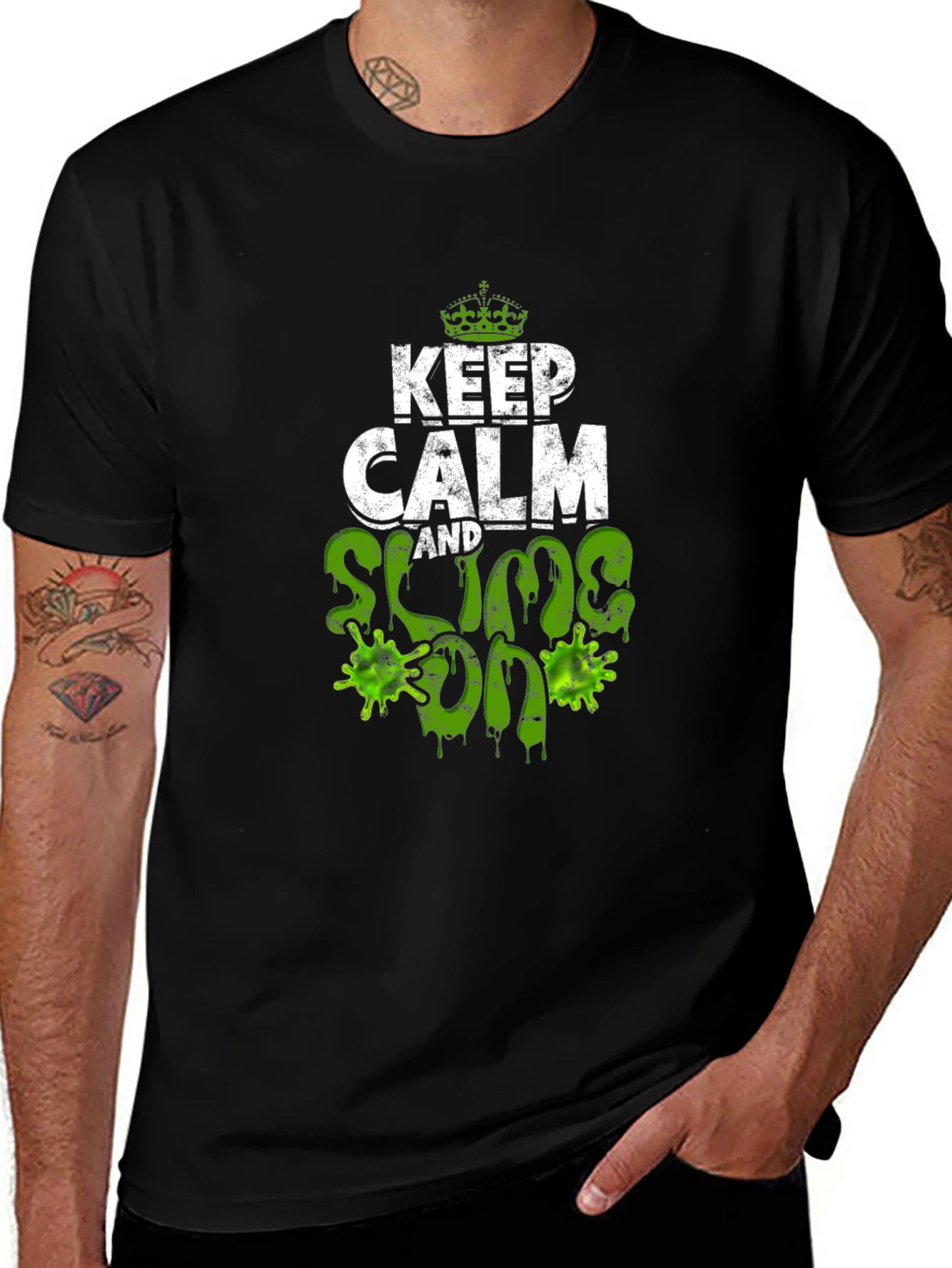 Variant 20 of Keep Calm and Slime On T-Shirt - Fun Graphic Tee