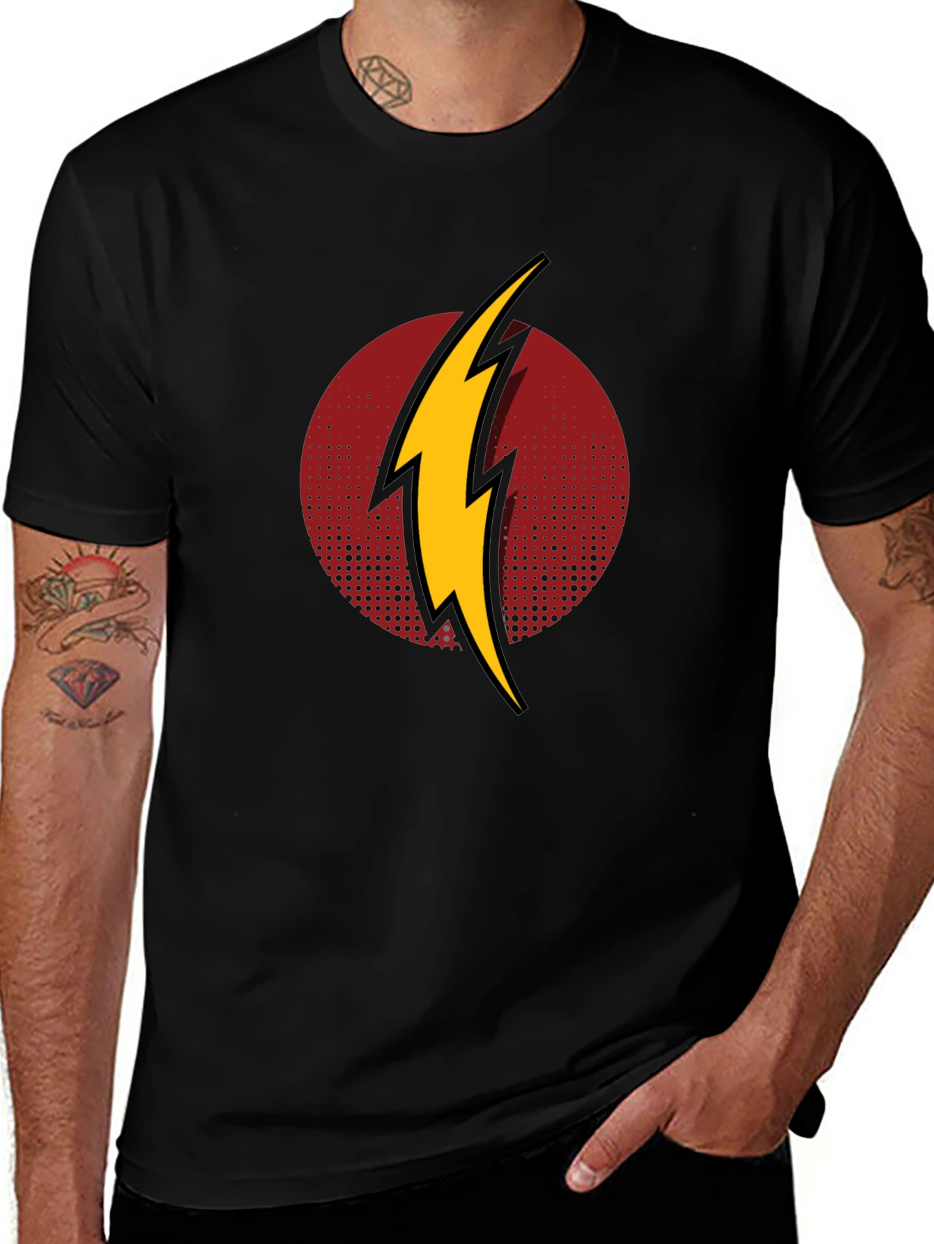 Flash Logo Men's Black T-Shirt