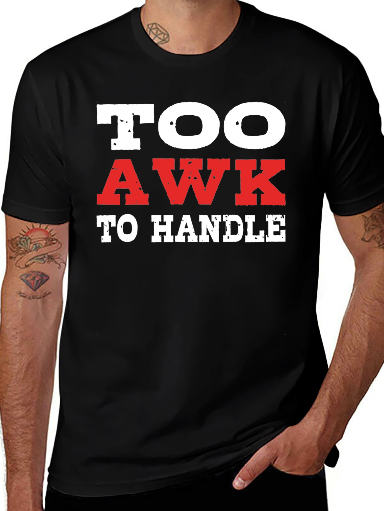 Black Too Awk to Handle Black Graphic Tee main image