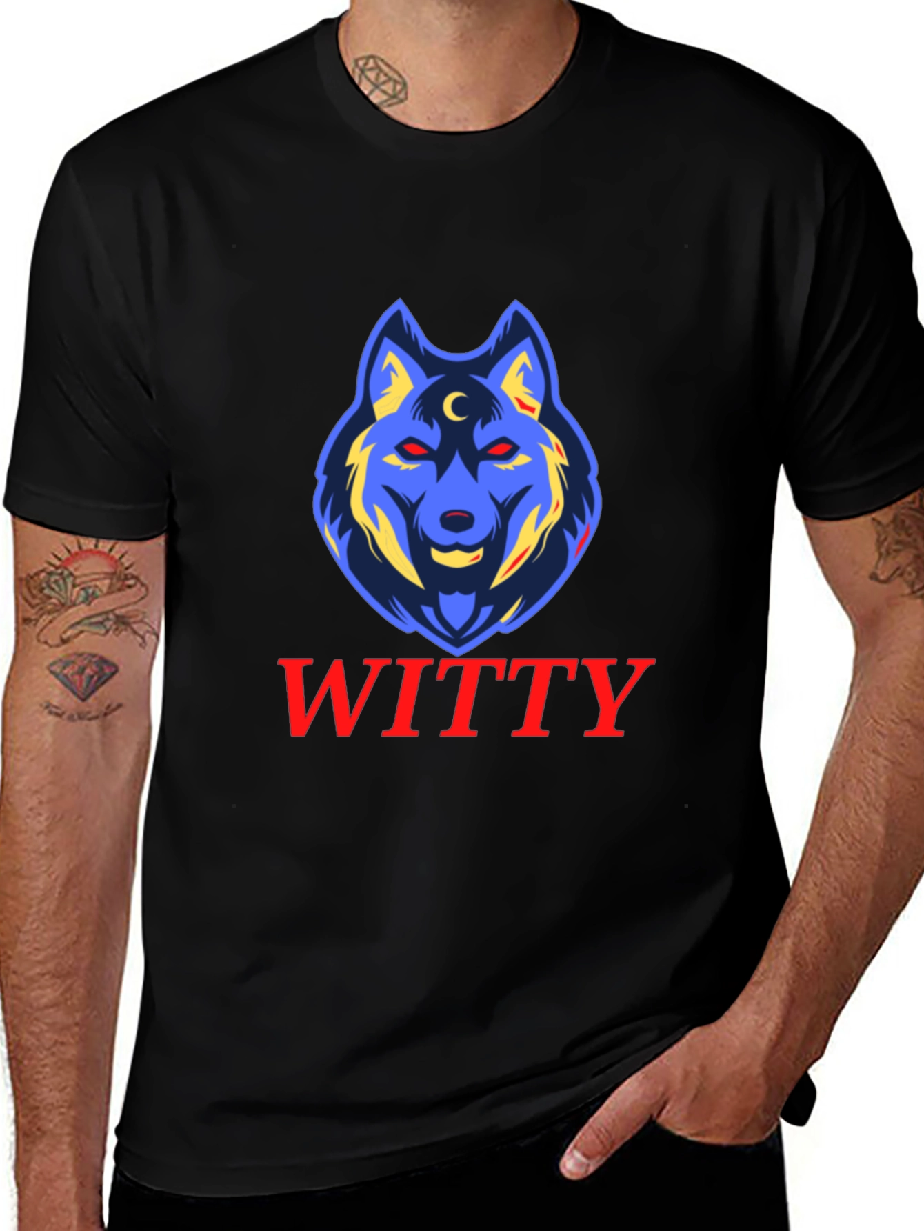 Witty Wolf Graphic Tee - Cool & Edgy Black T-Shirt