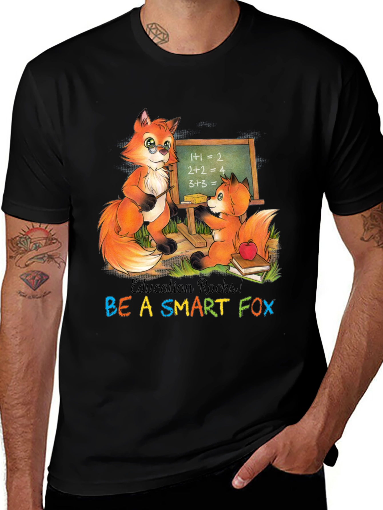 Variant 22 of Education Rocks! Be A Smart Fox T-Shirt