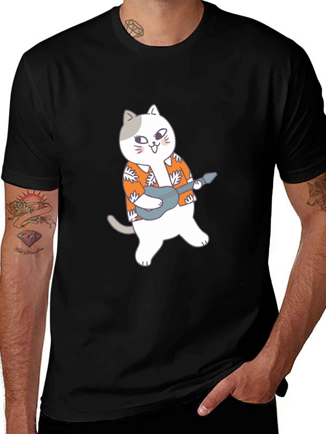 Variant 28 of Cat Playing Ukulele T-Shirt