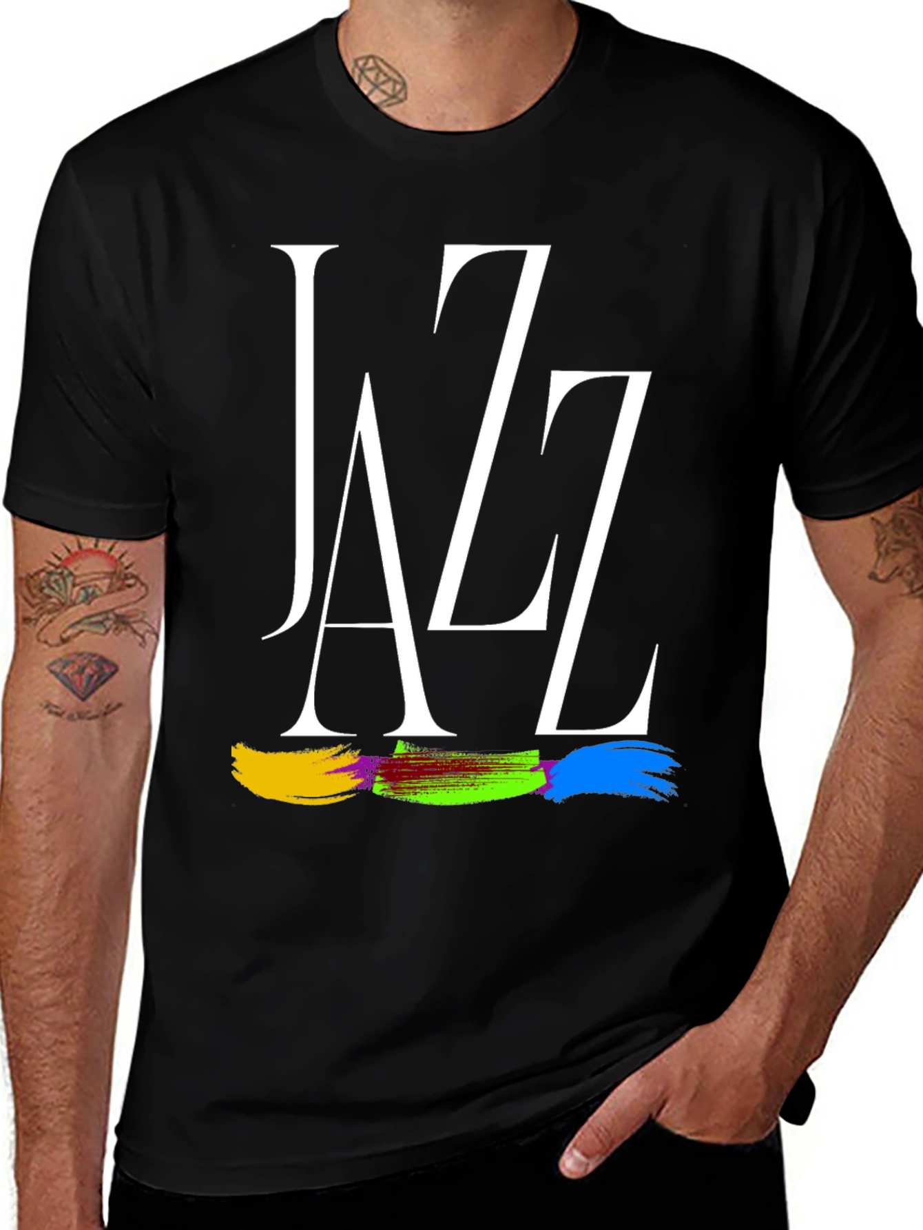 Variant 4 of Jazz Graphic Print Black T-Shirt