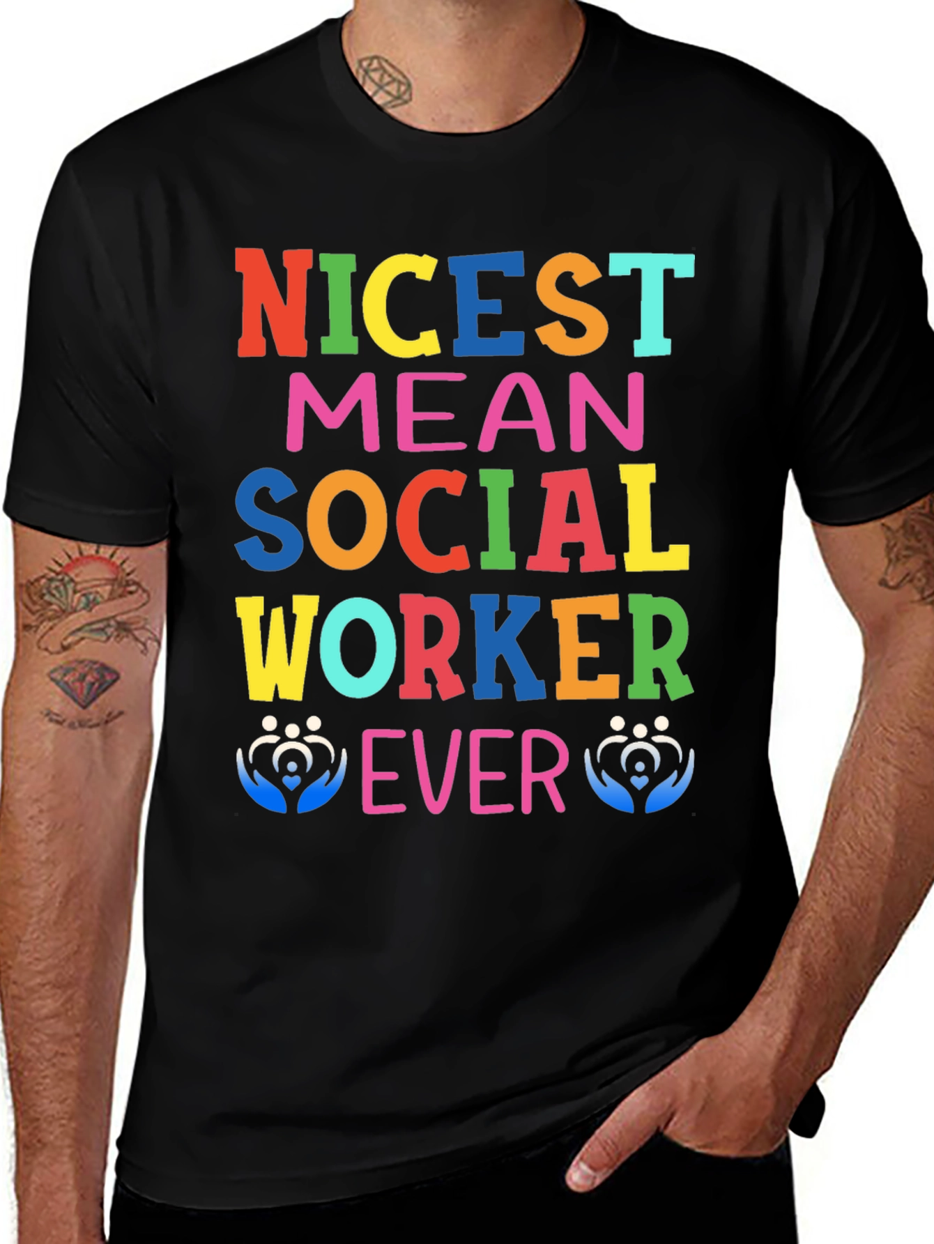 Variant 2 of Nicest Mean Social Worker Ever T-Shirt