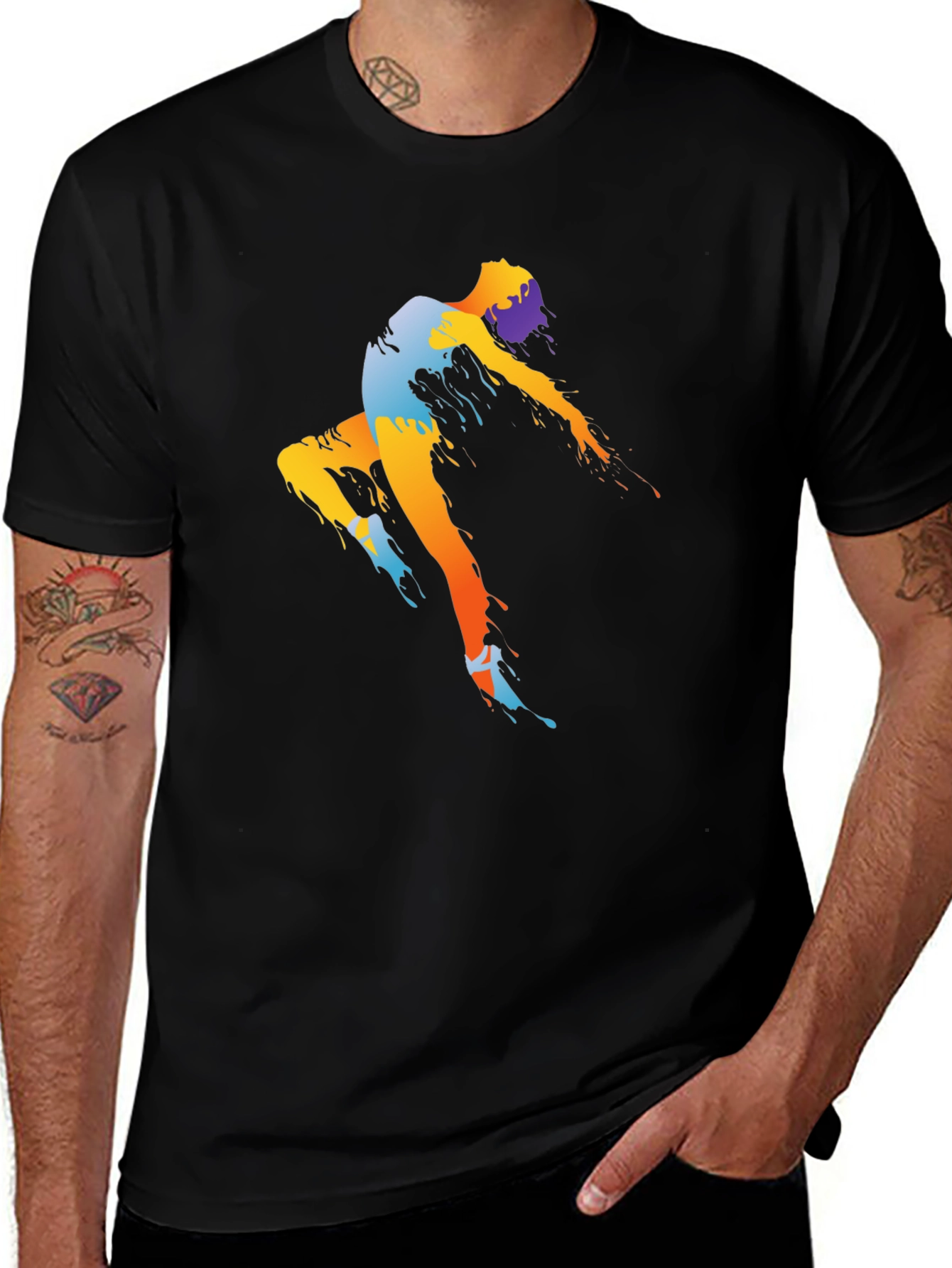 Variant 4 of Abstract Dancer Graphic Black T-Shirt