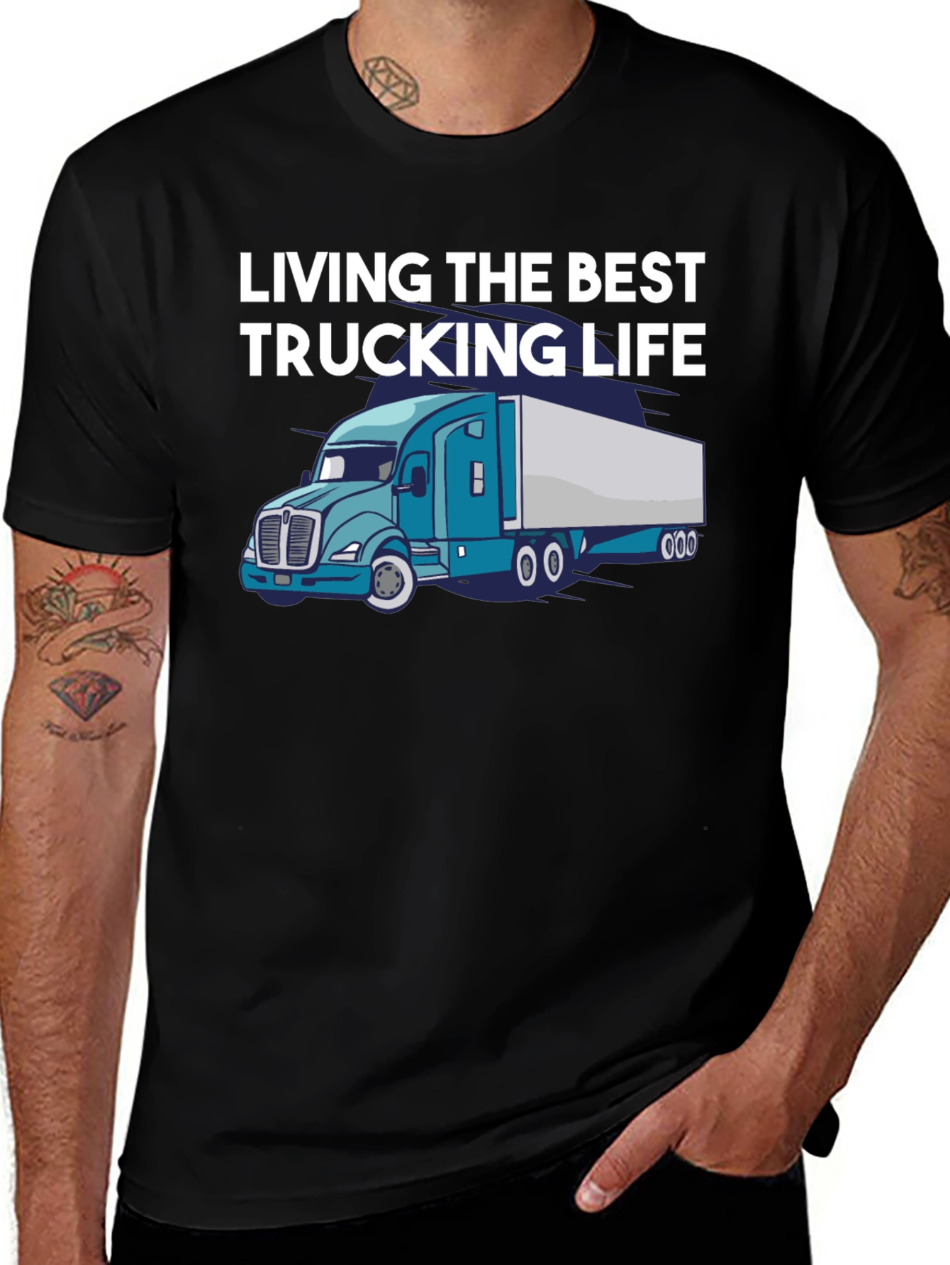 Variant 25 of Living the Best Trucking Life Tee