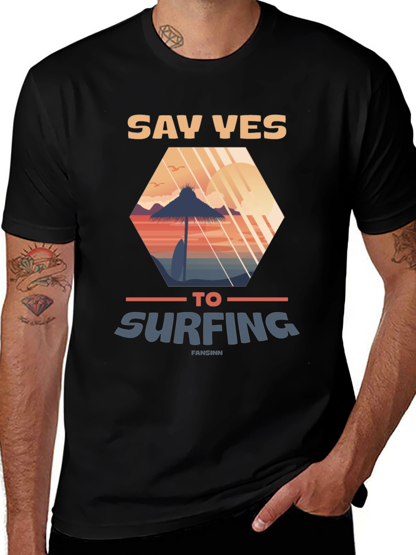 Variant 6 of Say Yes to Surfing Graphic Tee