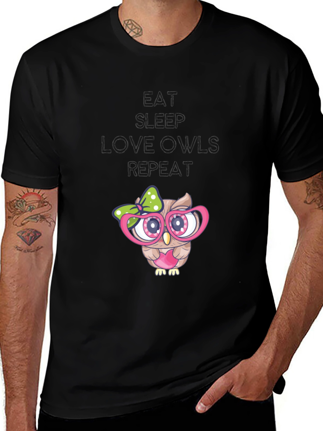 Variant 27 of Owl Lover Tee - Eat Sleep Love Owls Repeat