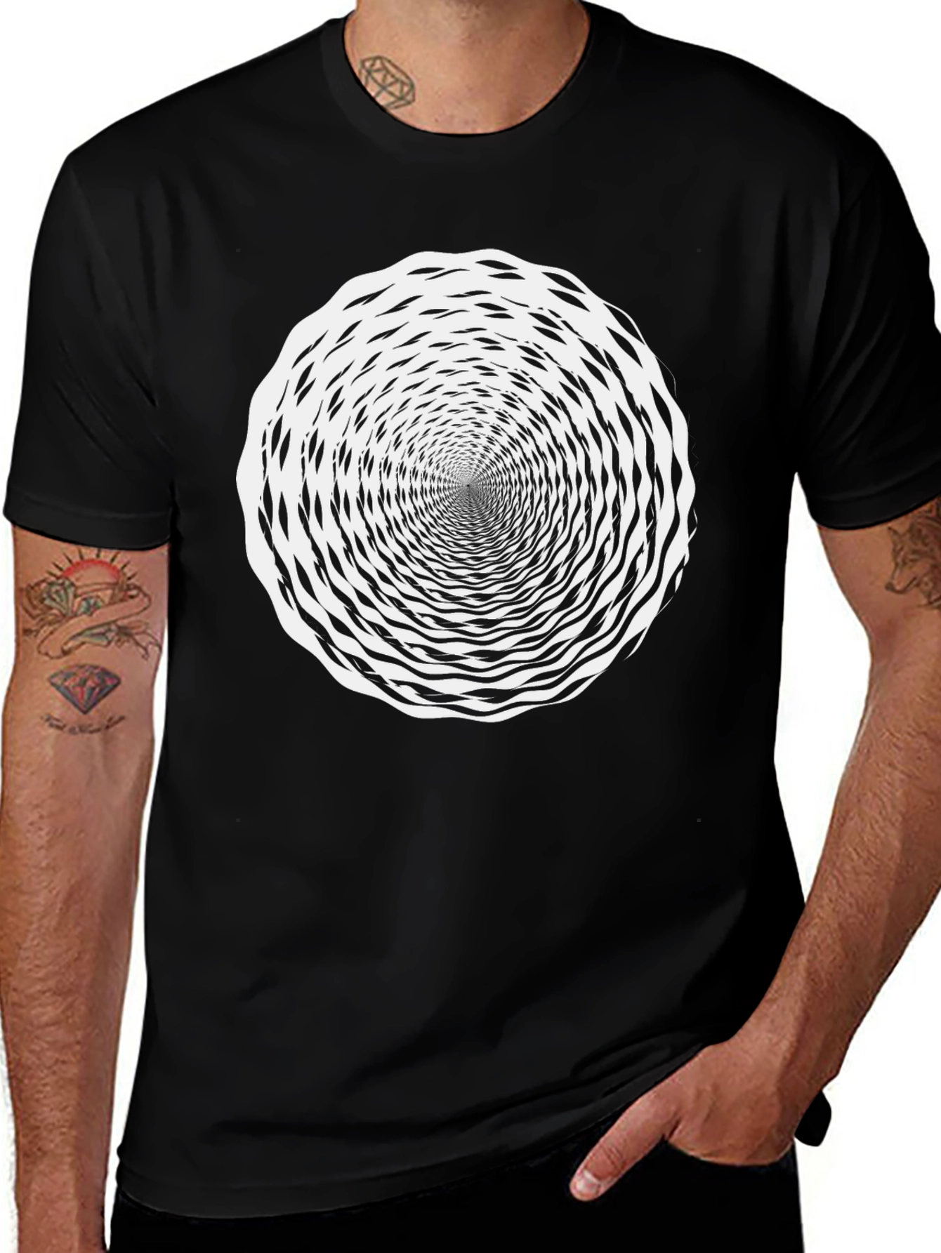 Variant 19 of Hypnotic Swirl Black T-Shirt
