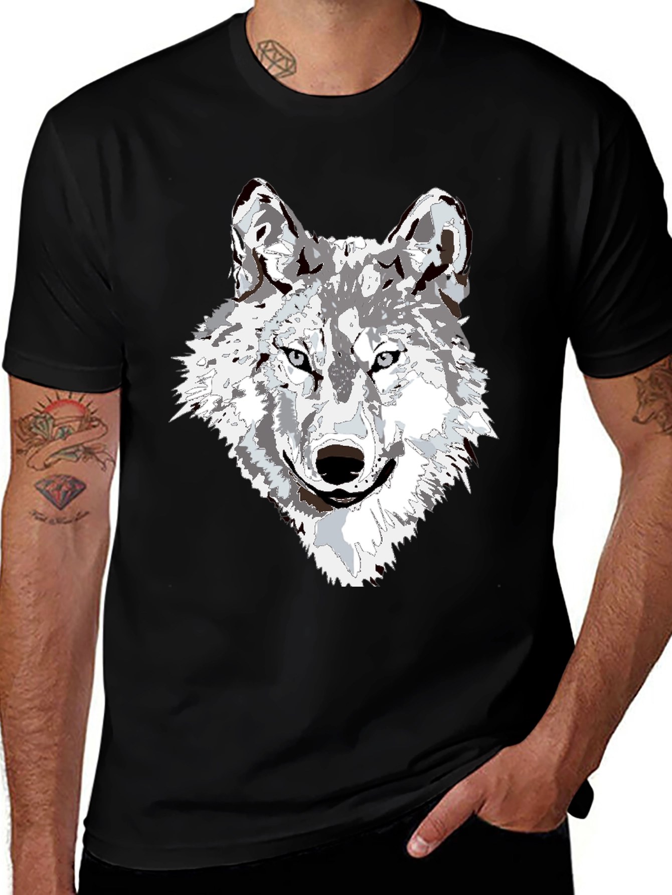 Variant 25 of Black Wolf Graphic T-Shirt