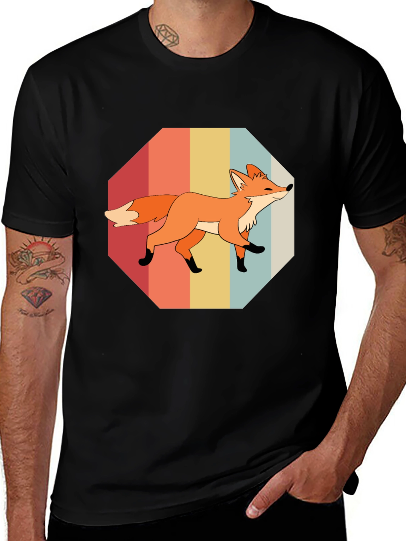 Variant 9 of Retro Fox Graphic Tee - Soft Cotton Blend