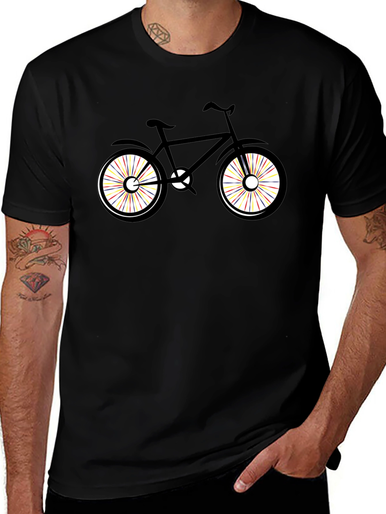 Variant 14 of Bike Graphic Tee - Black Cotton Blend