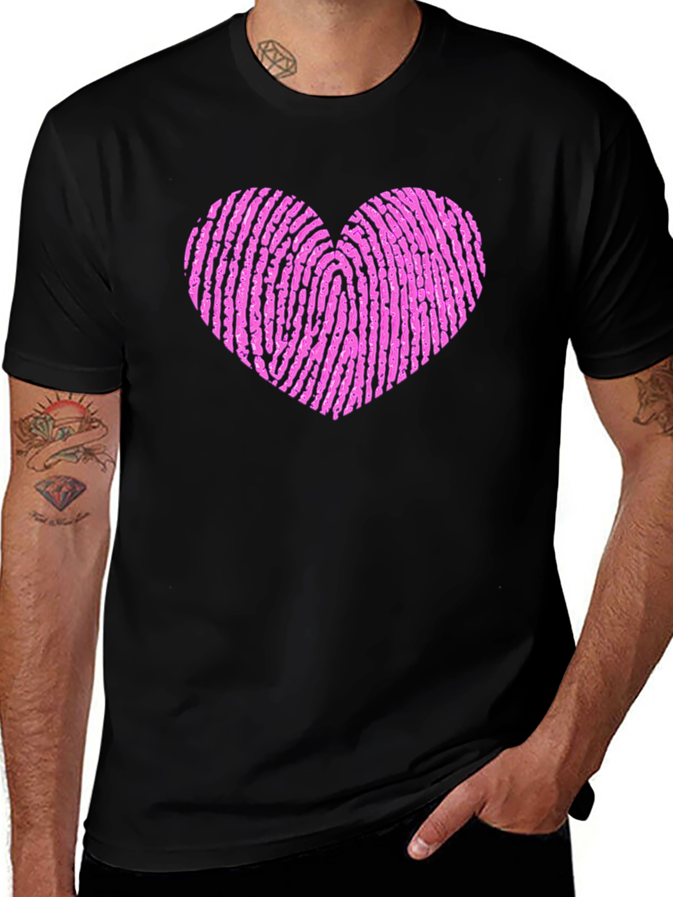 Variant 15 of Fingerprint Heart Graphic Tee