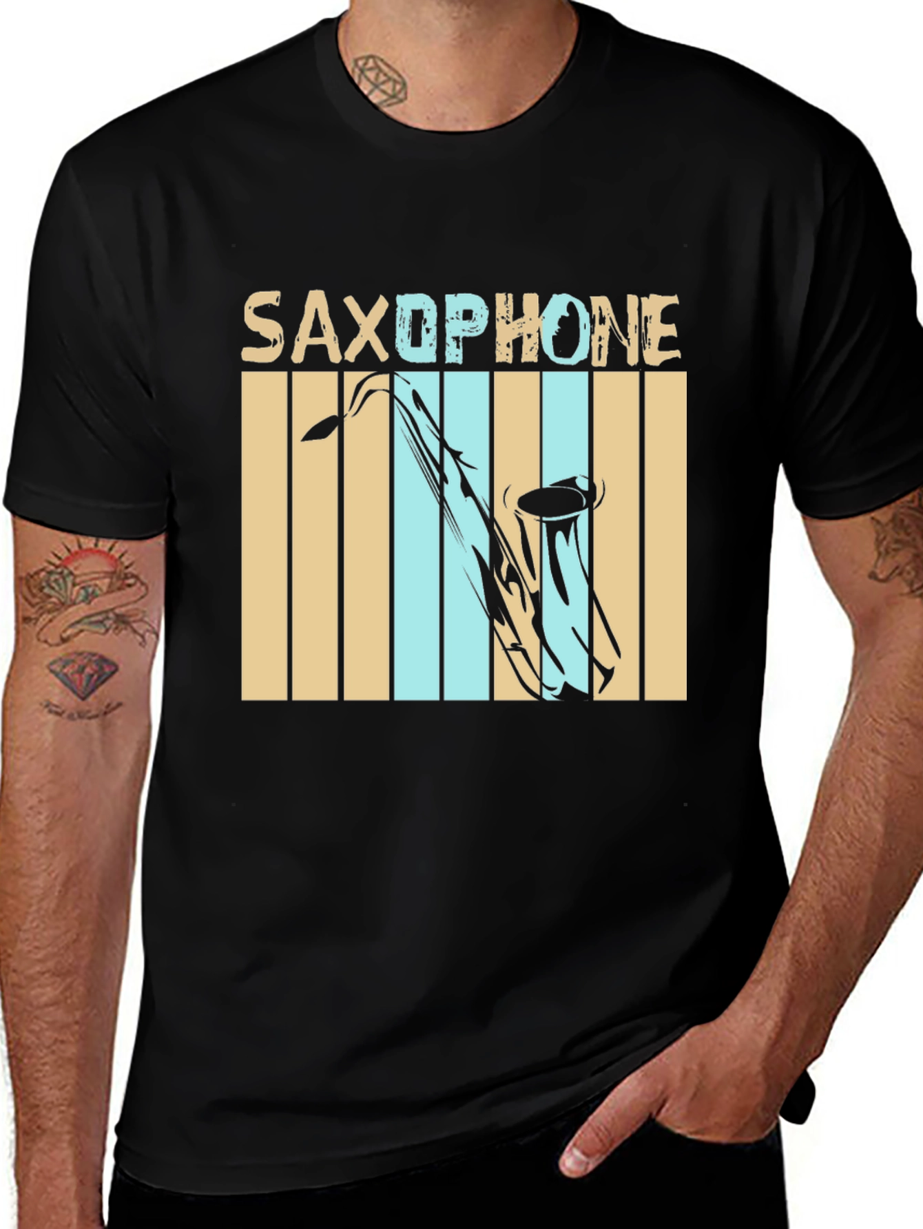 Variant 11 of Retro Saxophone T-Shirt: Vintage Style Music Tee