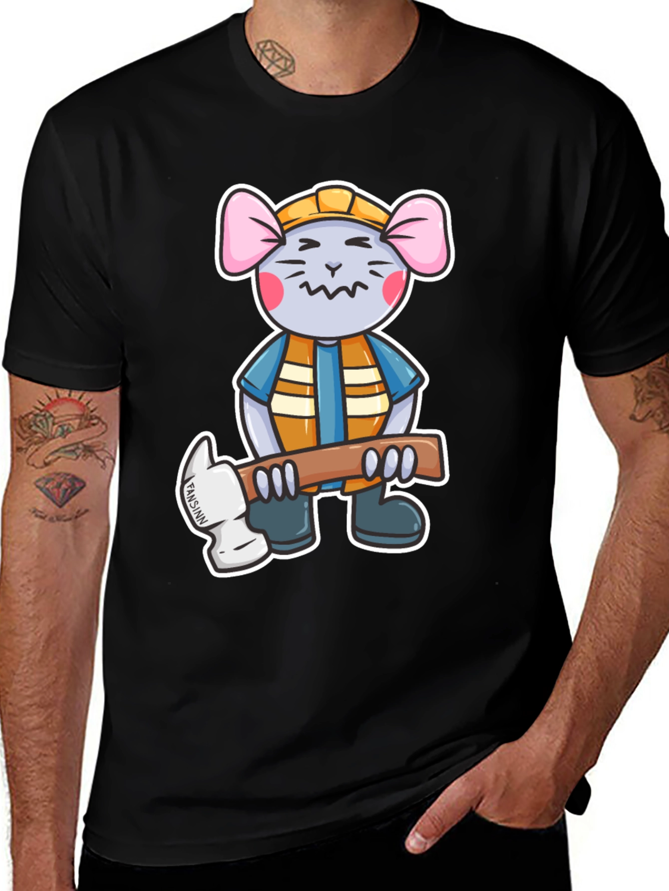 Variant 17 of Mouse Construction Worker Graphic Tee
