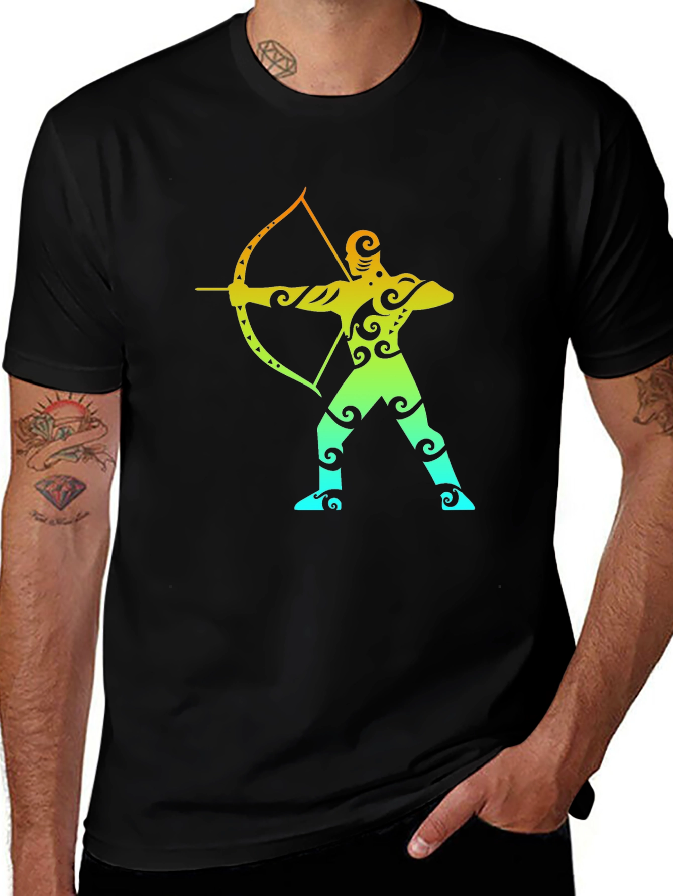 Variant 16 of Archer Graphic Tee - Tribal Design