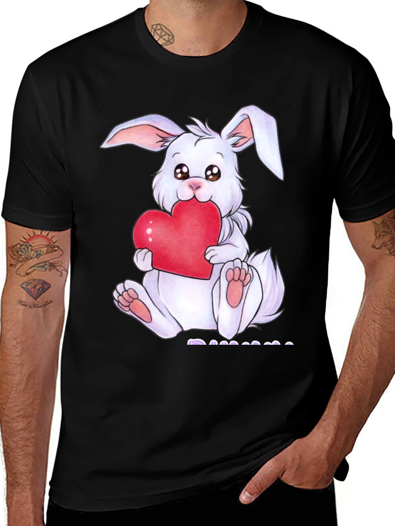 Variant 8 of Cute Bunny Heart Graphic Tee