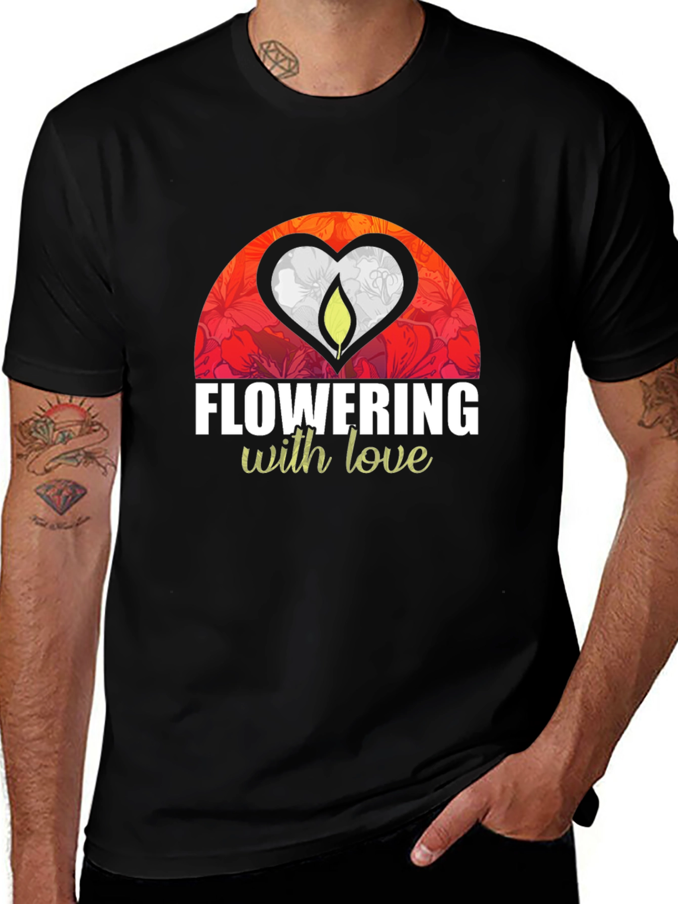 Variant 13 of Flowering with Love Black Graphic Tee