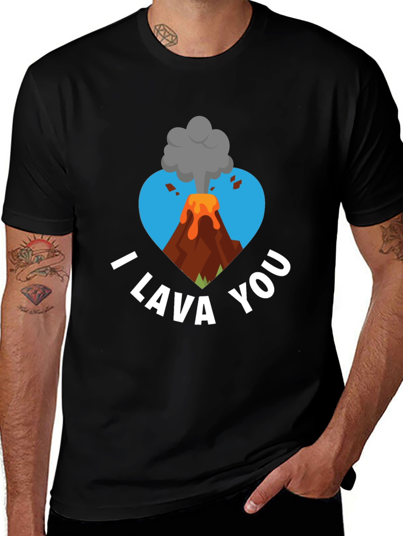 Variant 12 of I Lava You Graphic Tee - Volcano Heart Design
