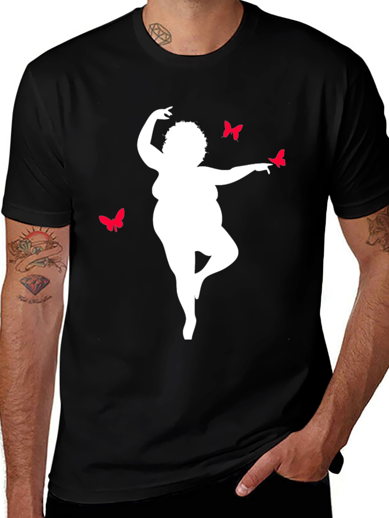 Variant 16 of Curvy Woman Butterfly Graphic T-Shirt