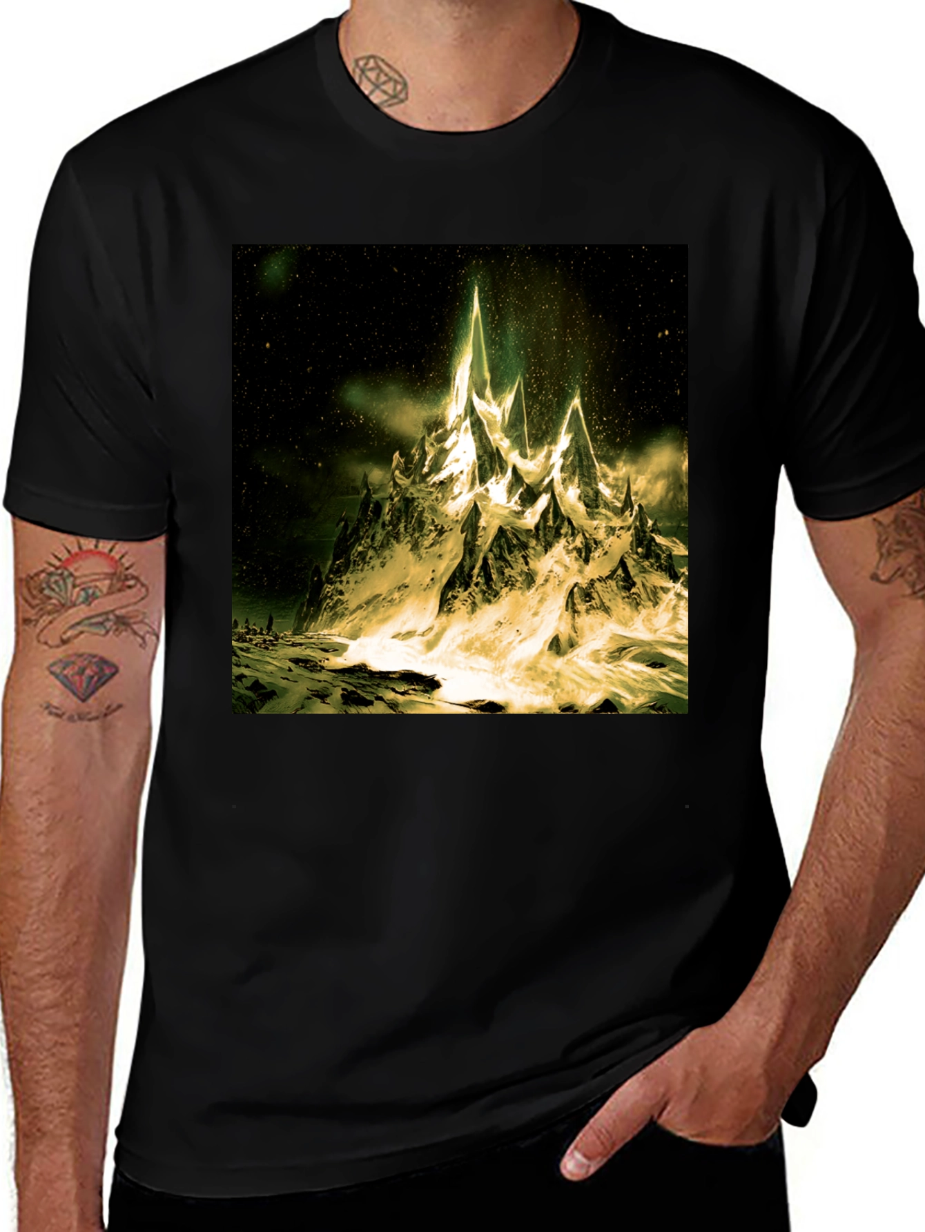 Variant 24 of Mountain Peak Graphic Tee - Black