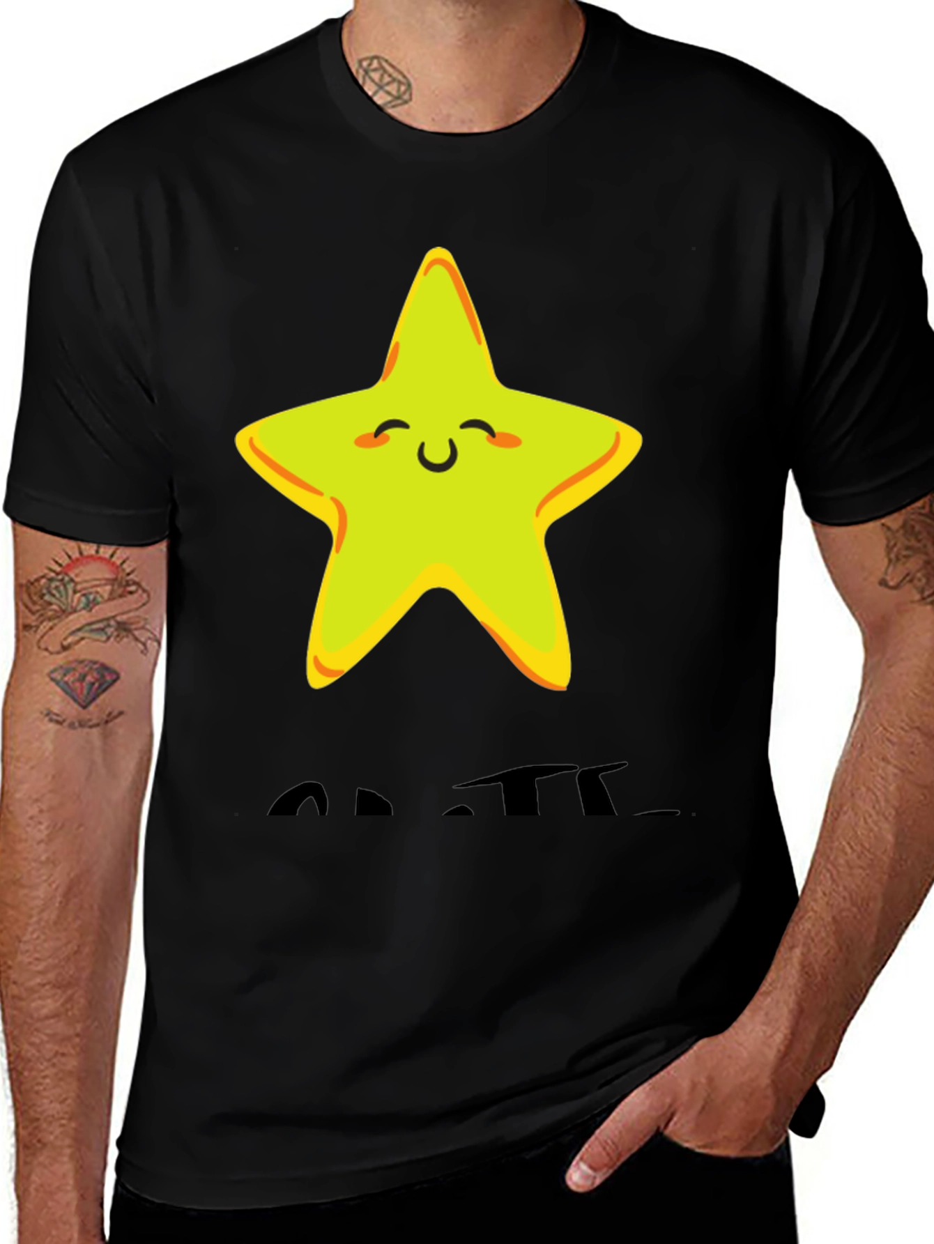 Variant 20 of Smiling Star Graphic Tee - Casual Comfort