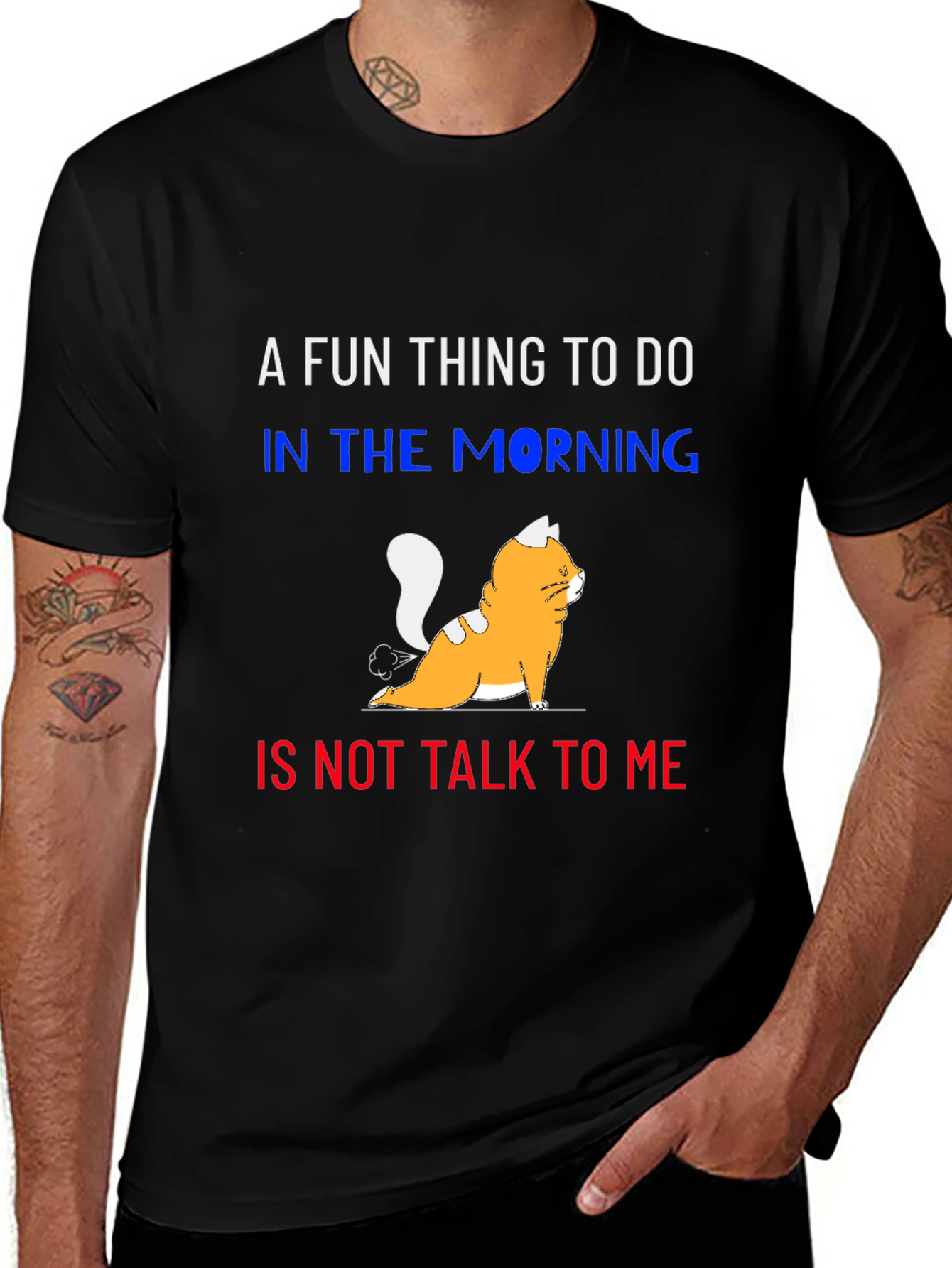 Variant 3 of Funny Cat Fart T-Shirt - Don't Talk To Me in the Morning Tee