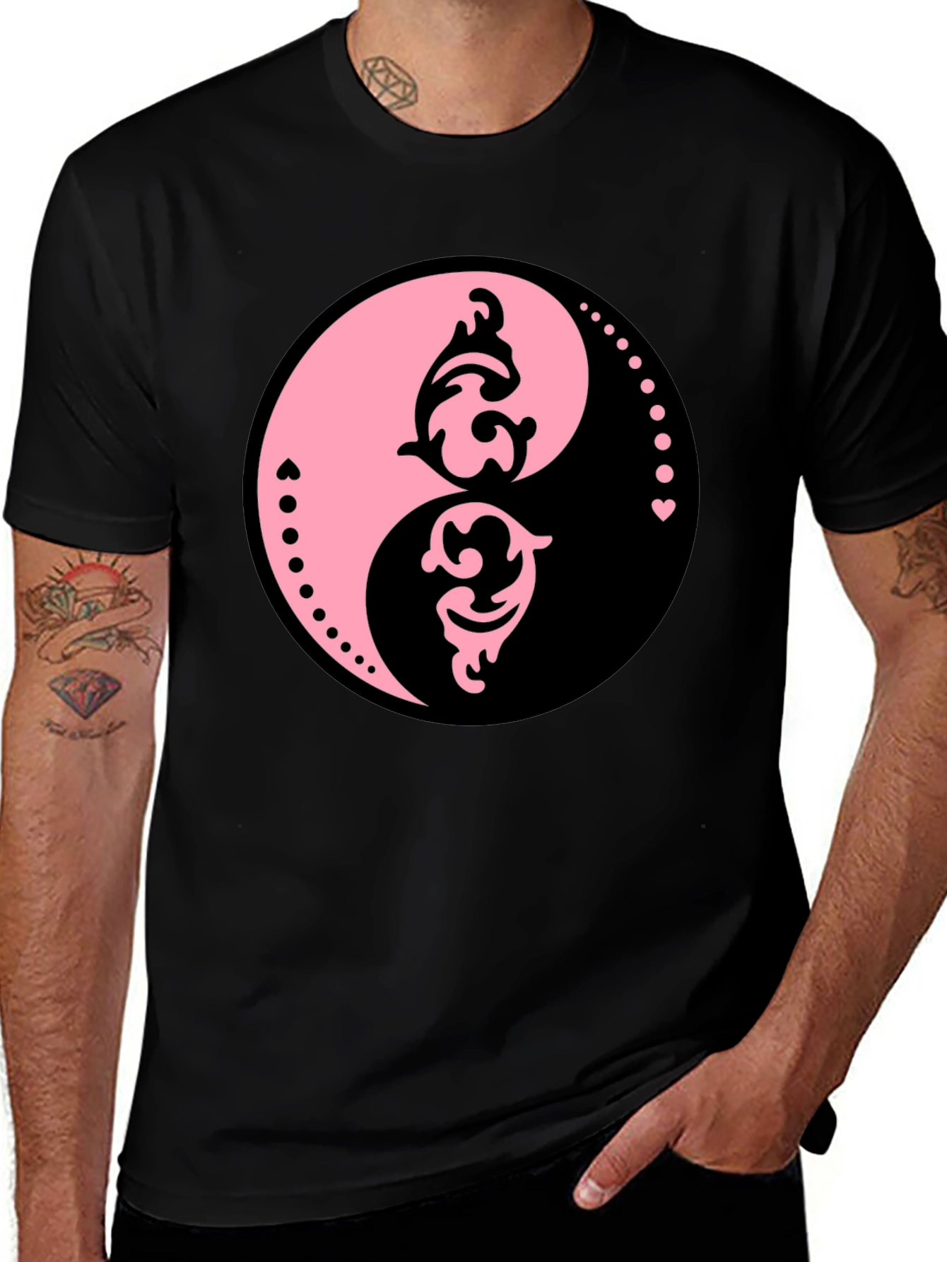 Variant 18 of Yin Yang Floral Graphic Tee - Balance & Style