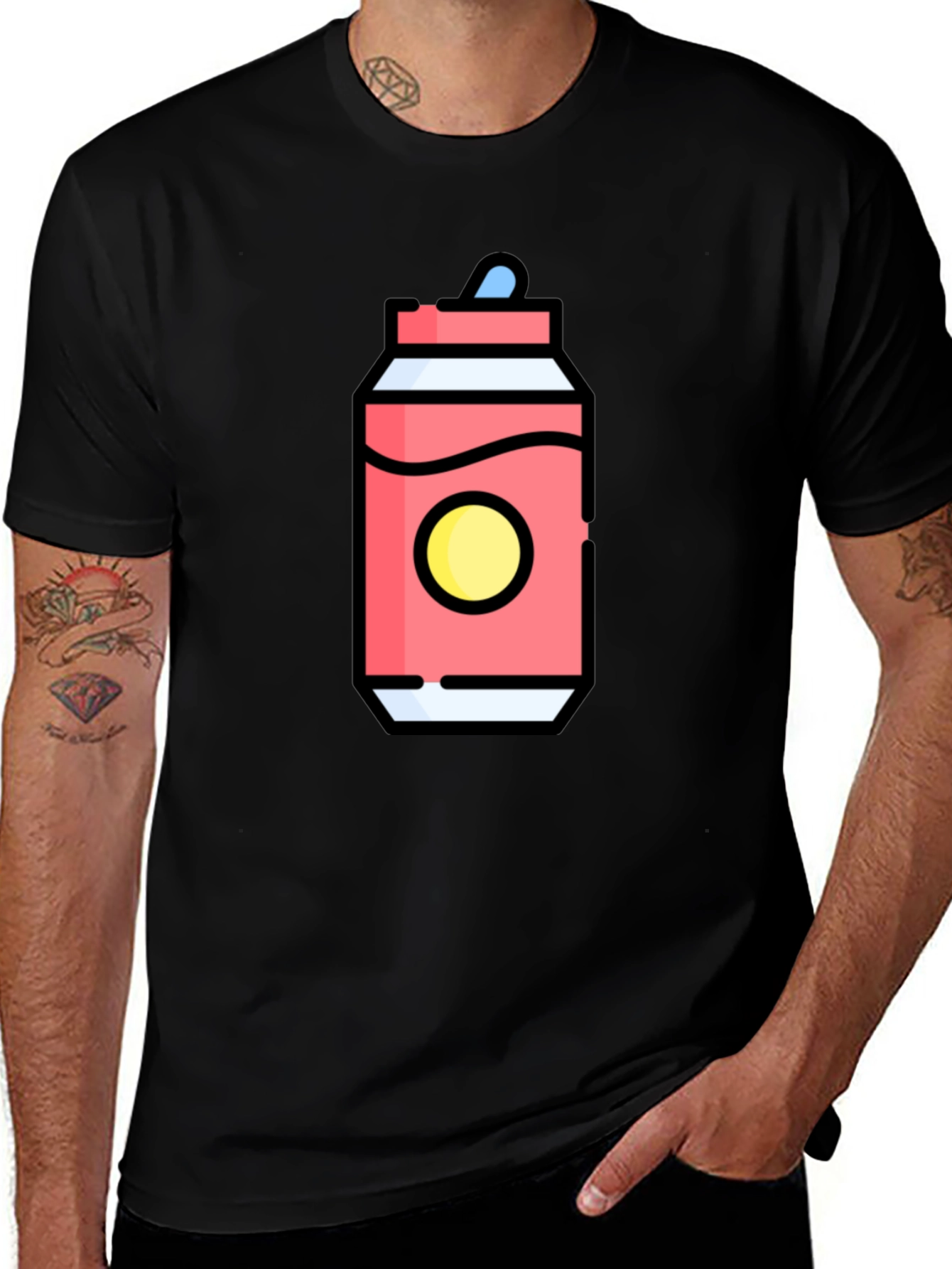 Soda Can Graphic T-Shirt - Black