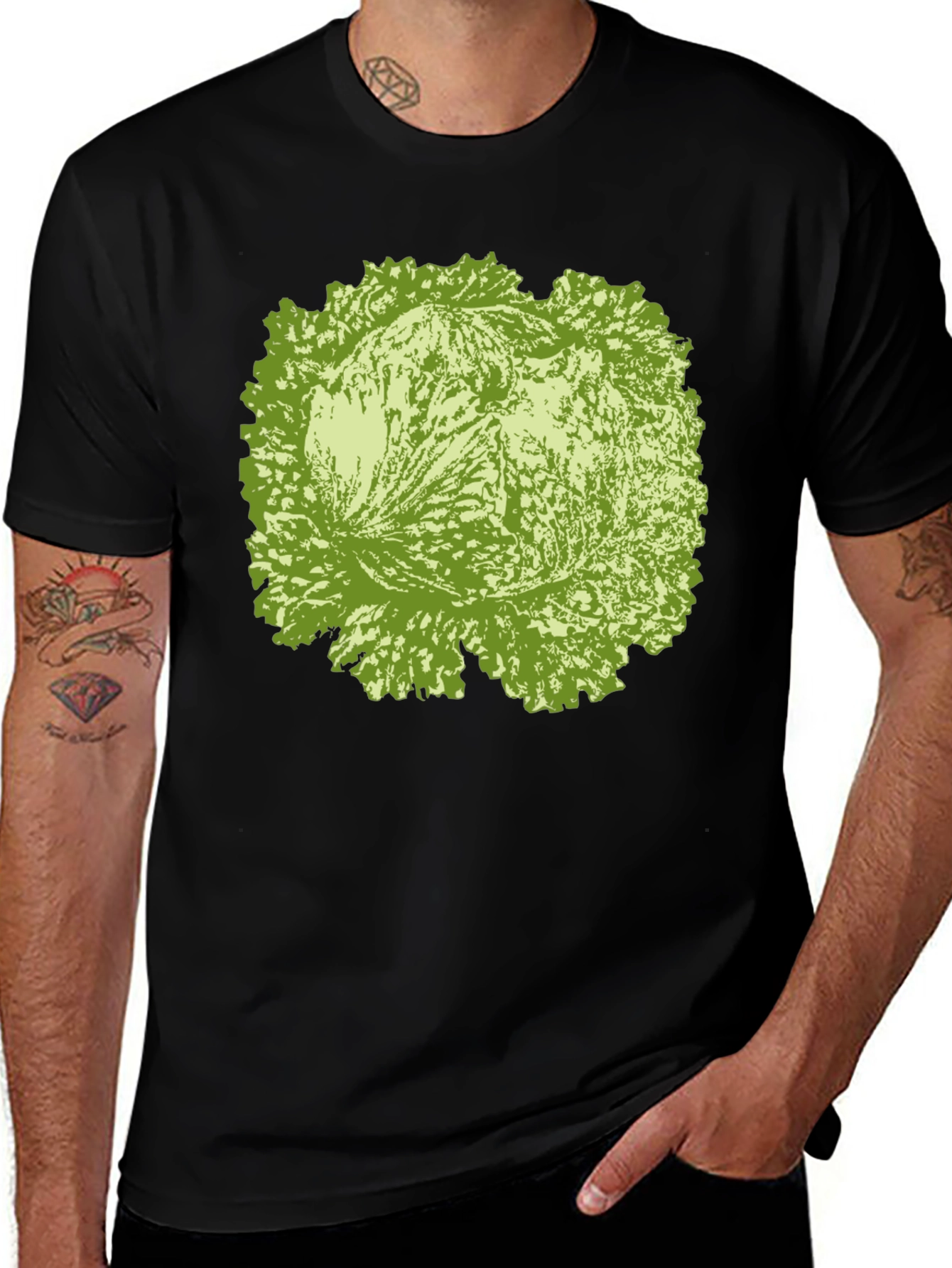 Variant 14 of Lettuce Graphic Tee - Black Cotton T-Shirt