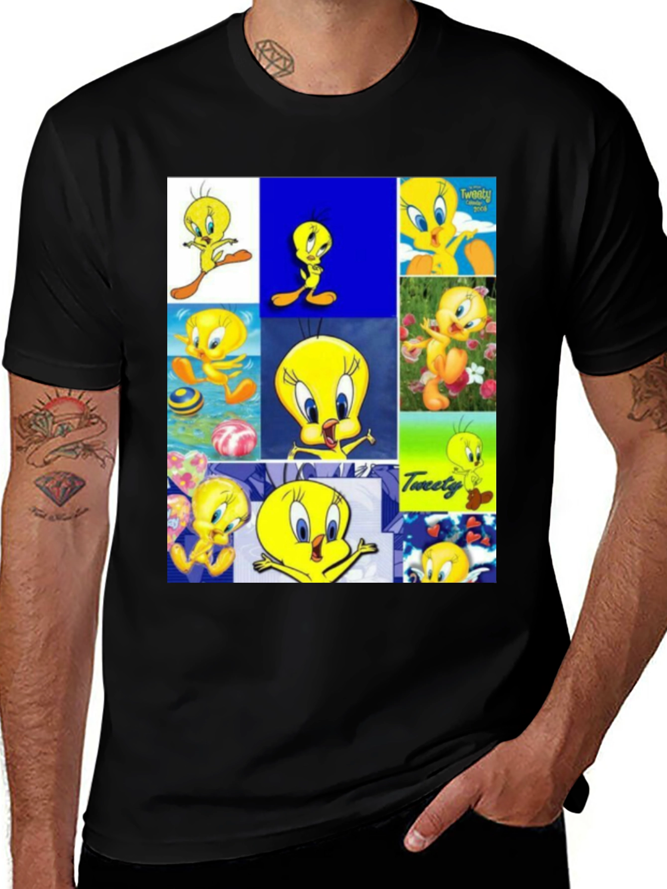 Tweety Bird Collage Graphic T-Shirt