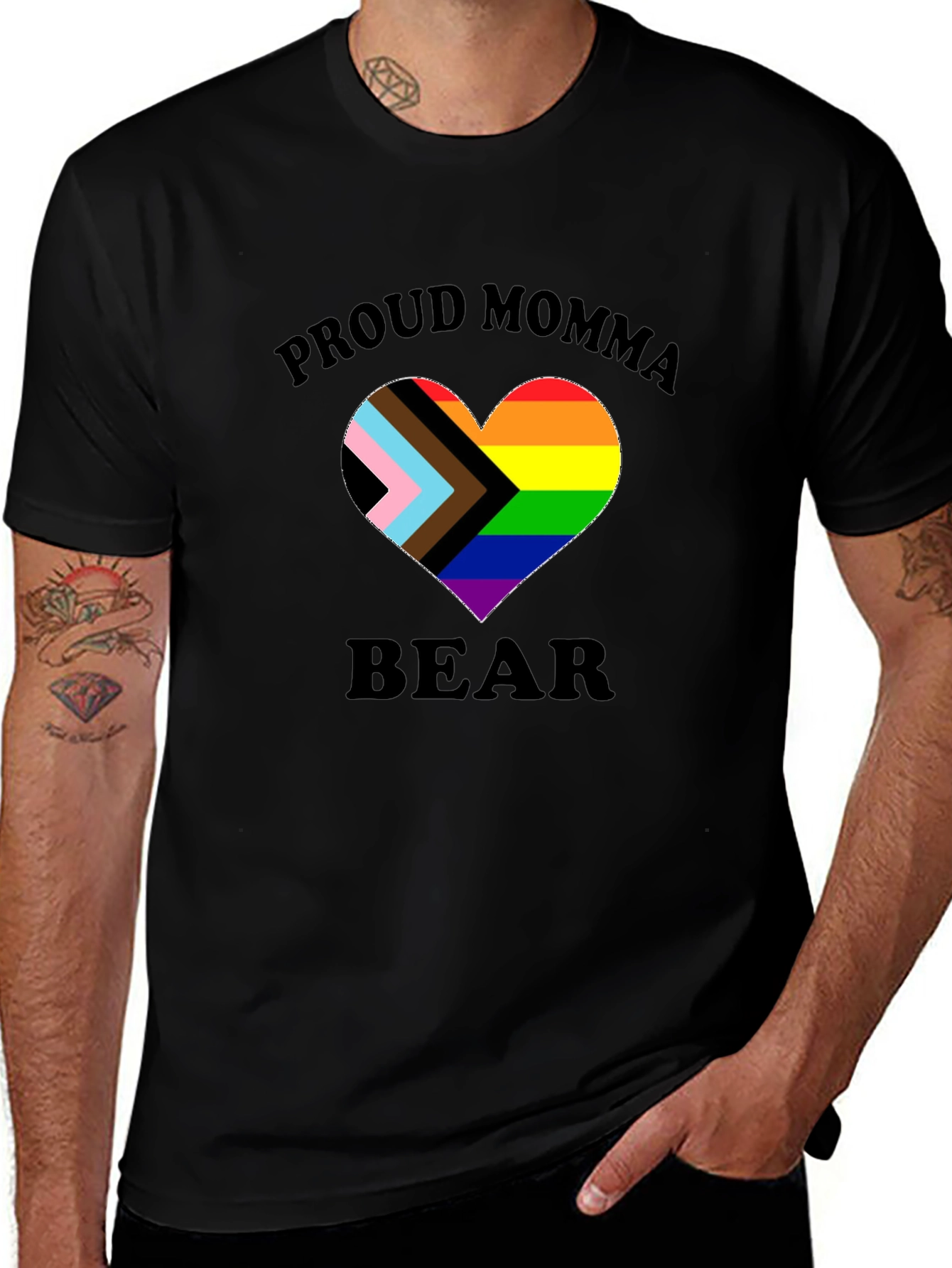 Proud Momma Bear LGBTQ+ Heart T-Shirt